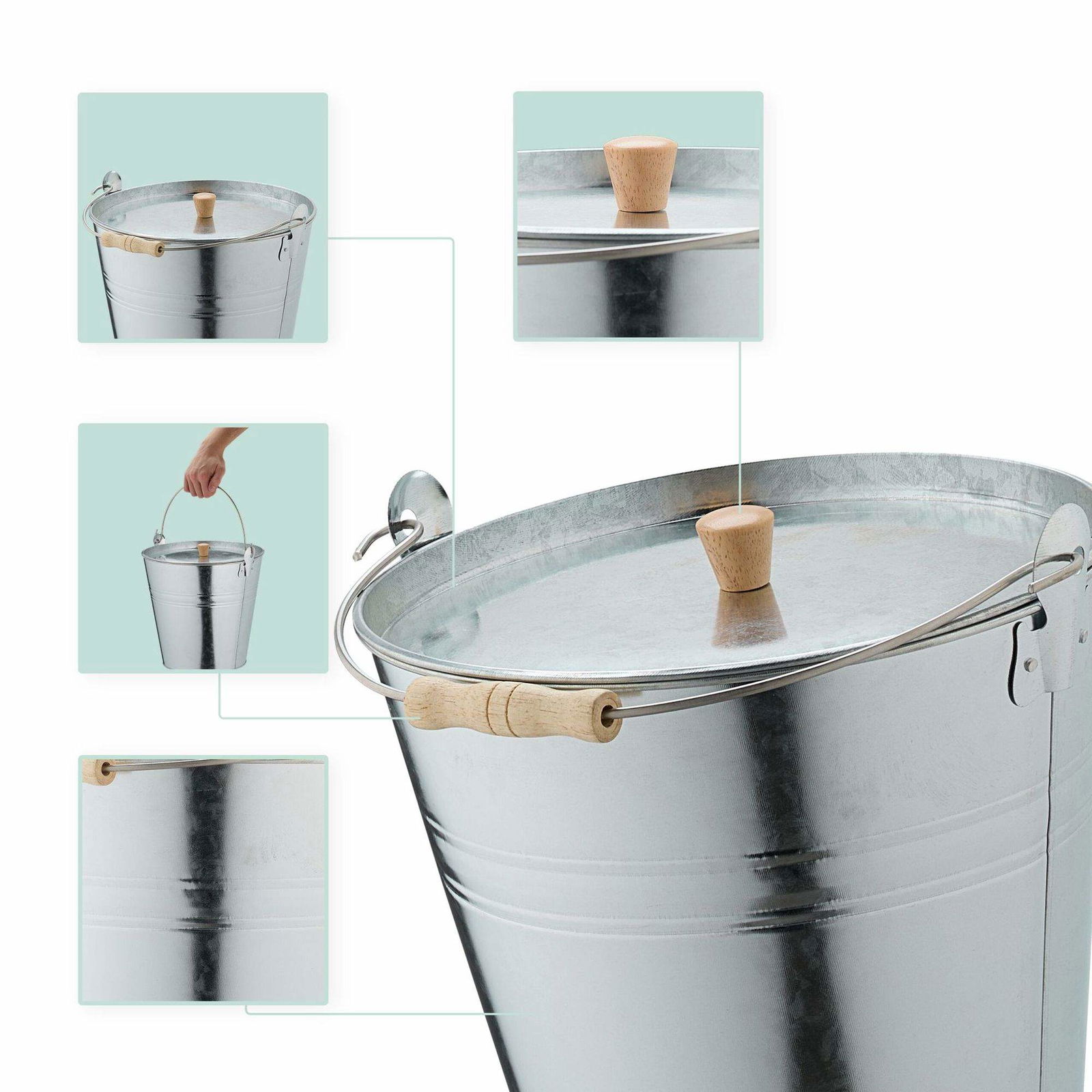 Askebæger med låg 12,5 l