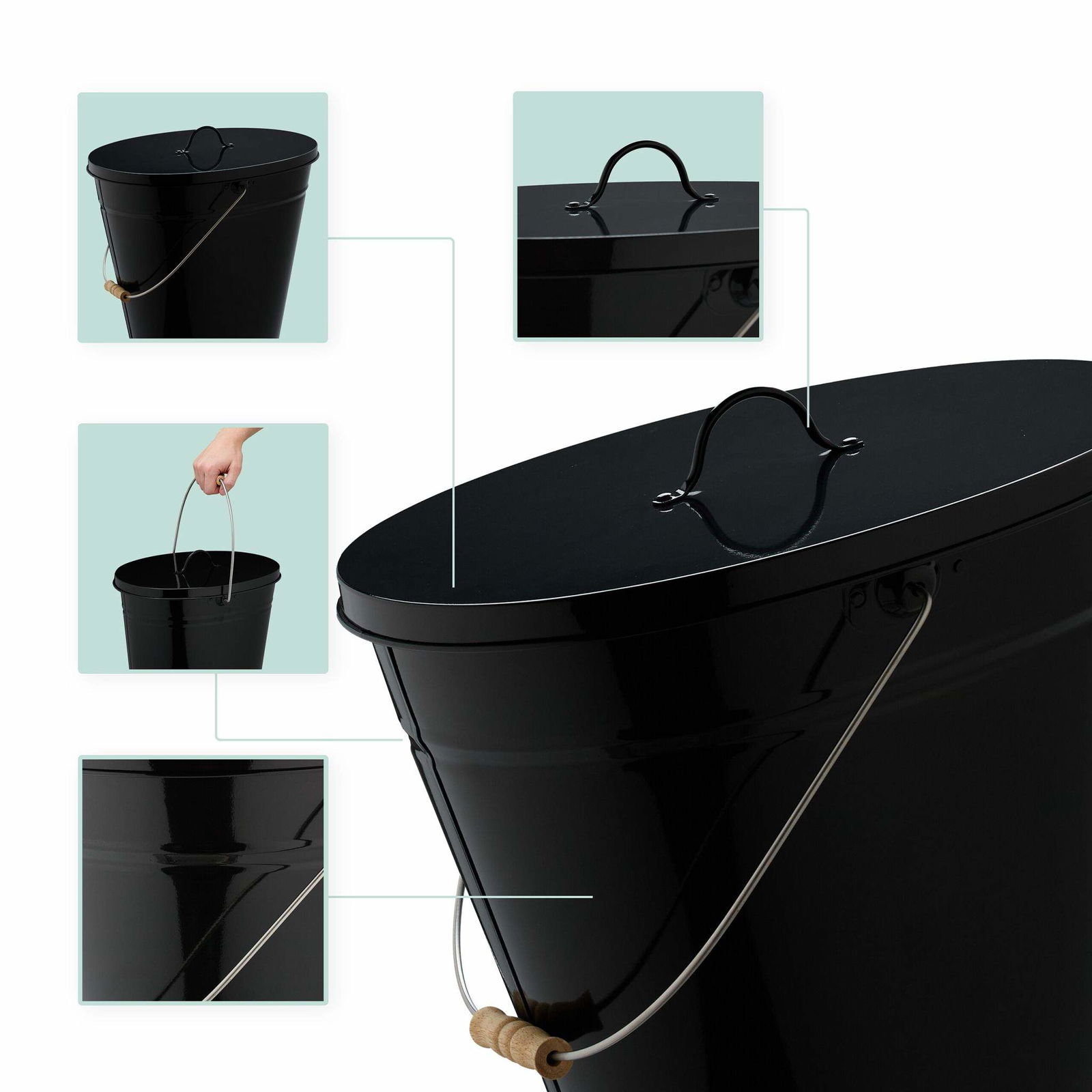 Askebæger med låg 12 liter