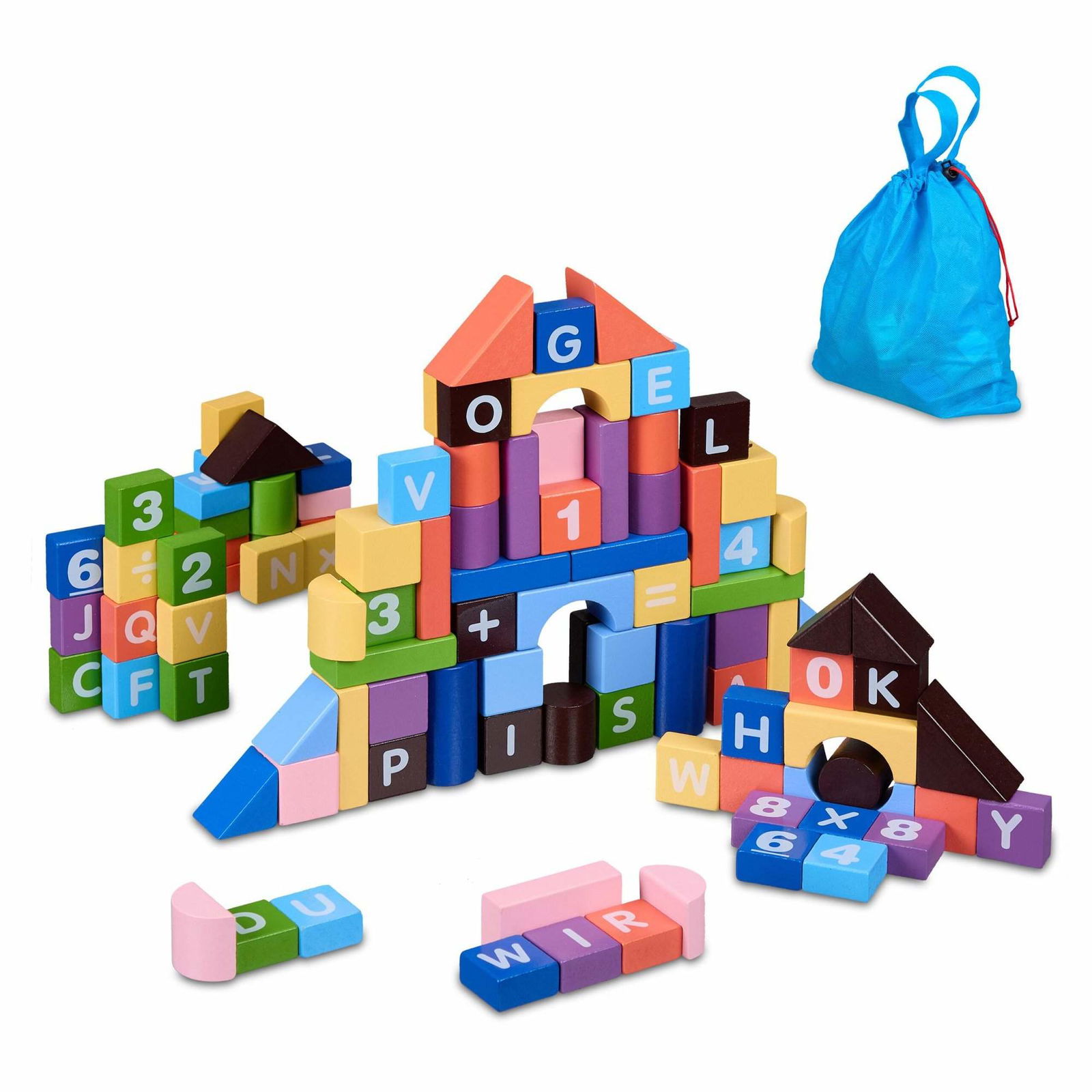 Farverige byggeklodser i sæt