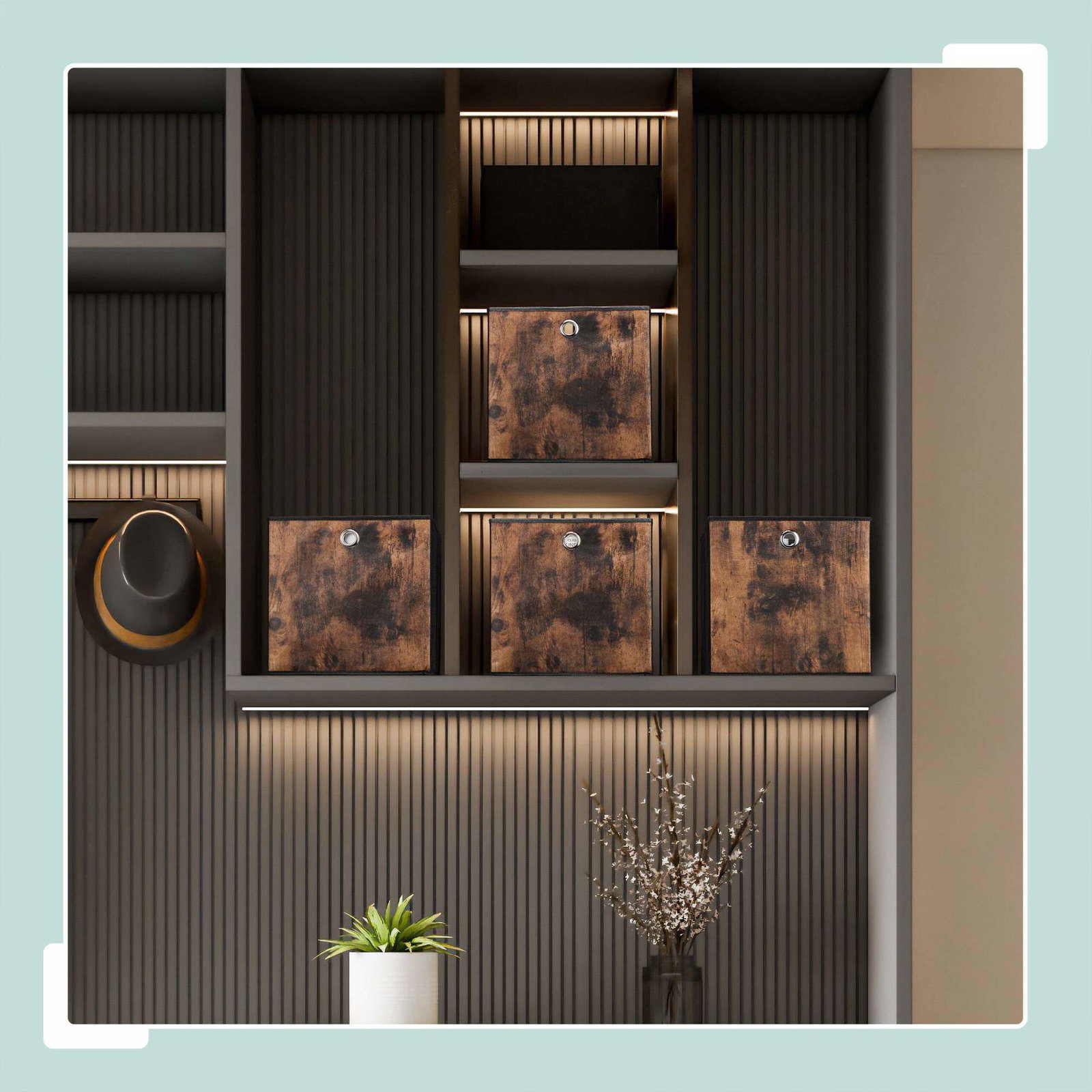 Förvaringslåda i tyg med trälook, 6-pack | Leksaker & Spel - Leksaker | Pryloteket