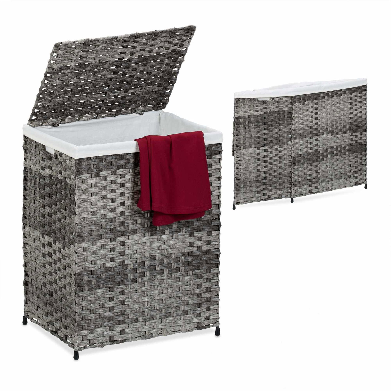 Vasketøjskurv i rattan look 90 l