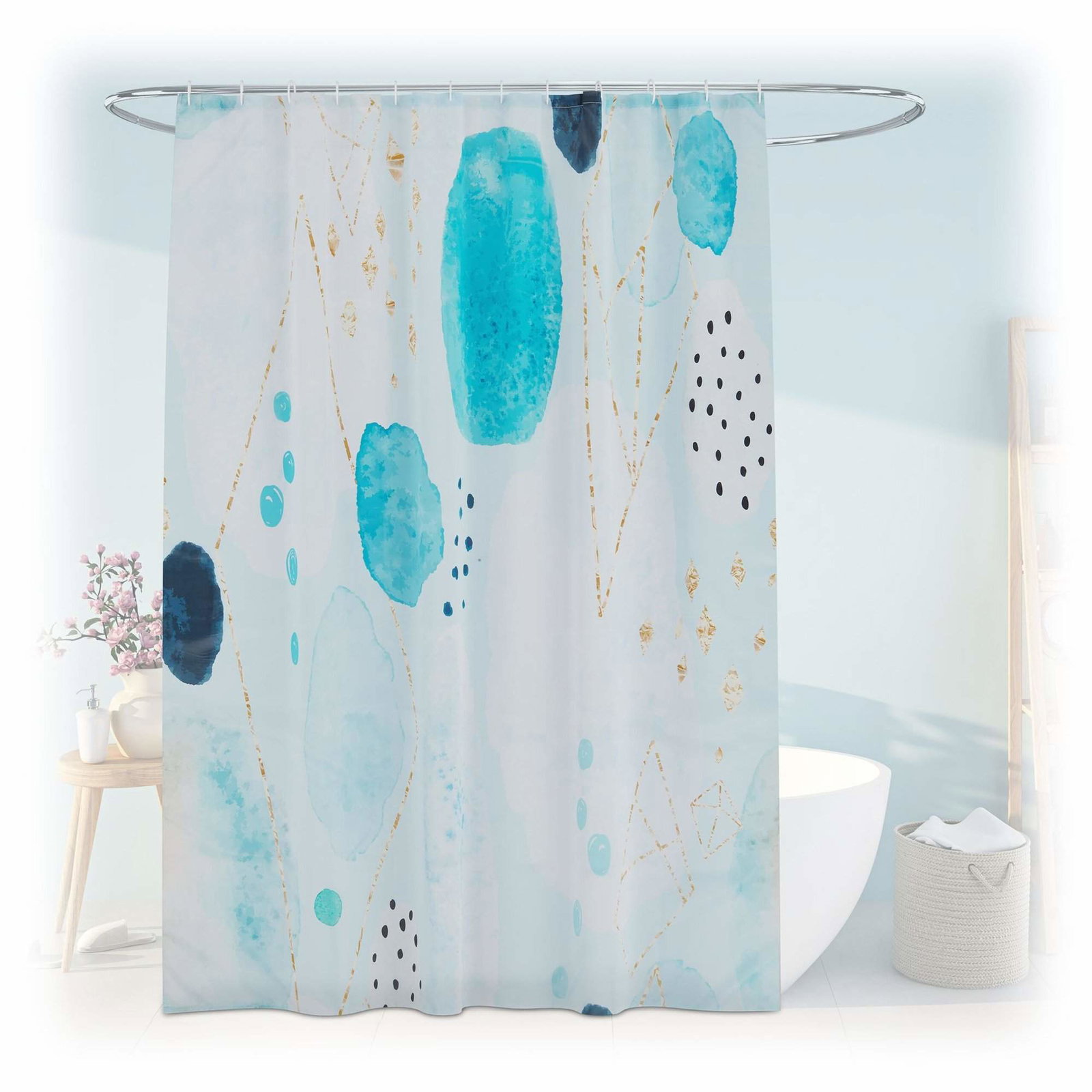 Badeforhæng 180x200 cm med motiv