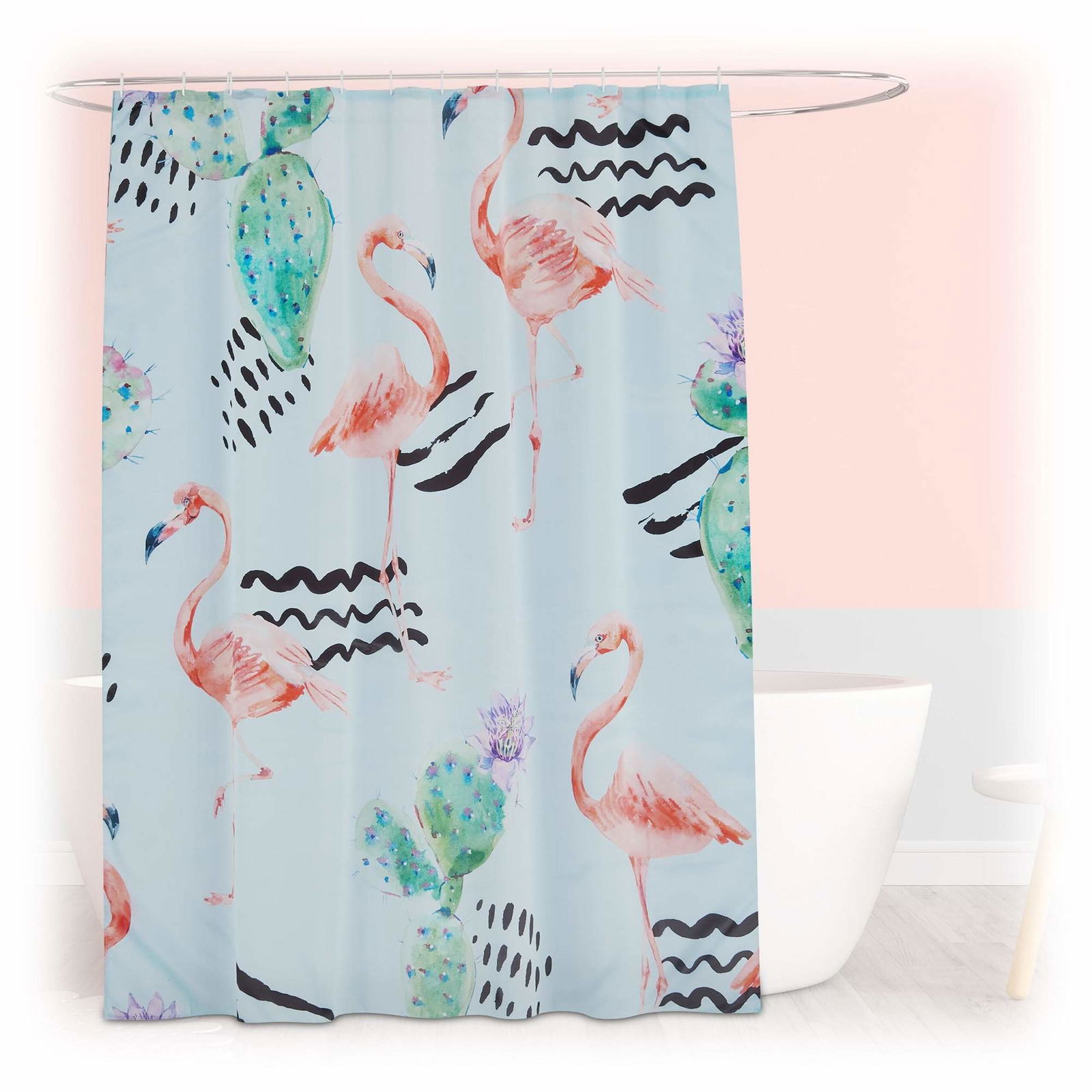 Badeforhæng 180x200 cm med motiv