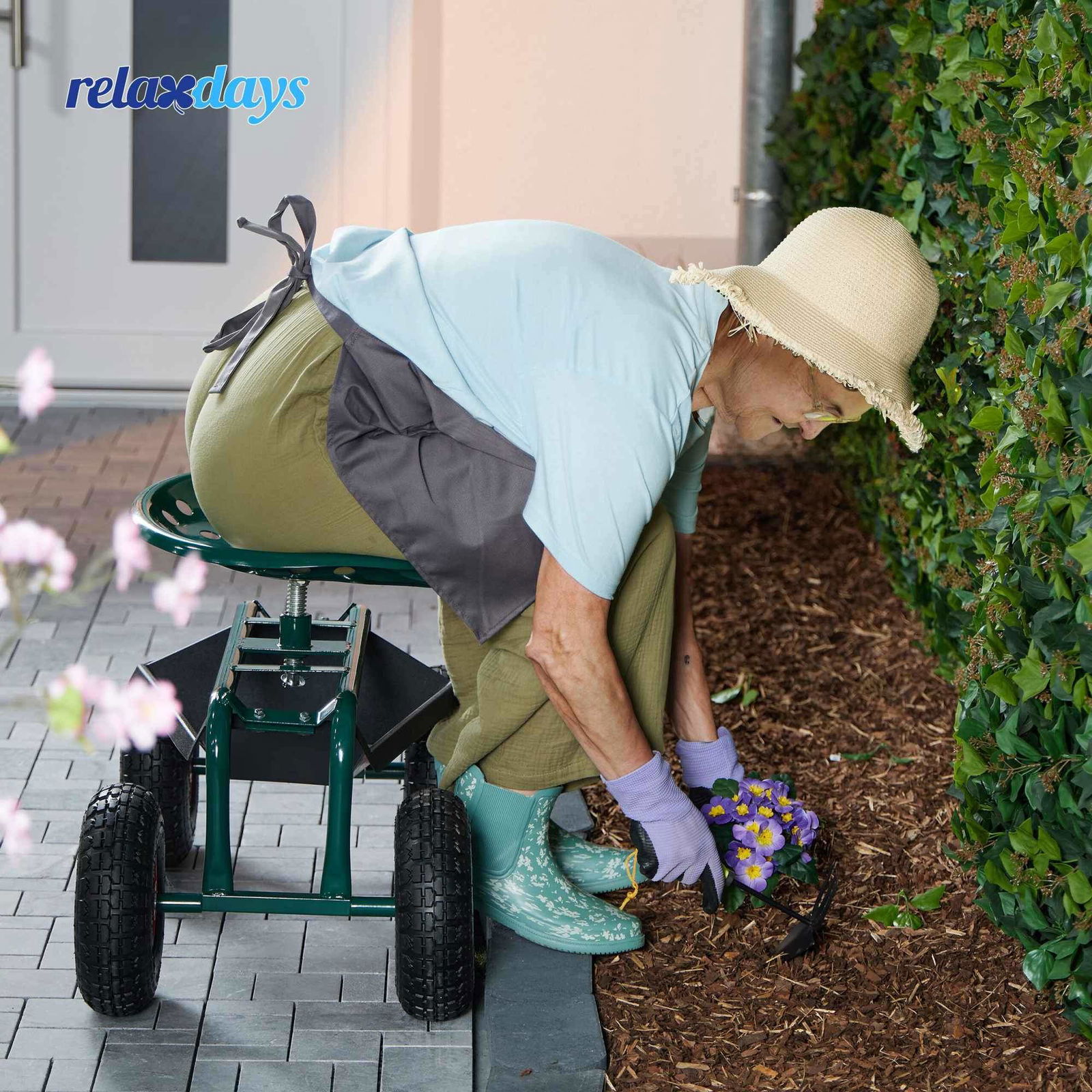 Mobilt havesæde med opbevaring