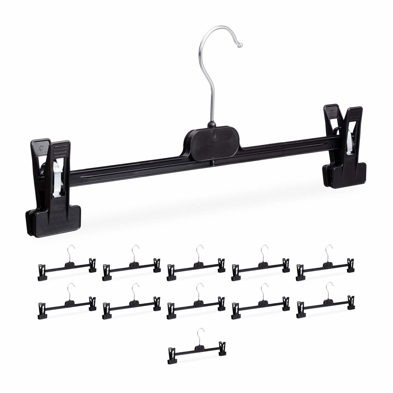 sæt med 12 buksebøjler i plast