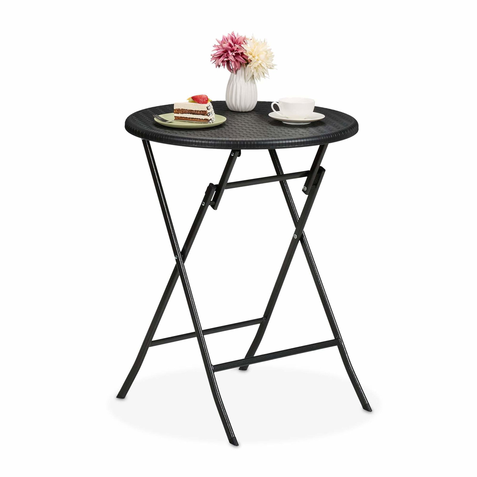 Rundt havebord i rattan look