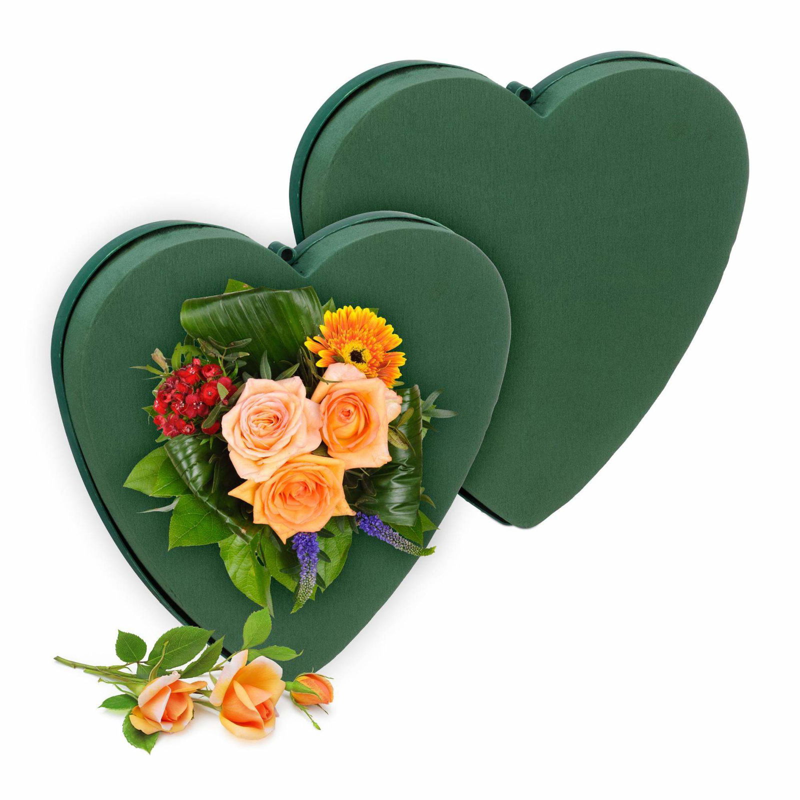 Blomsterskum hjertesæt med 2 stk