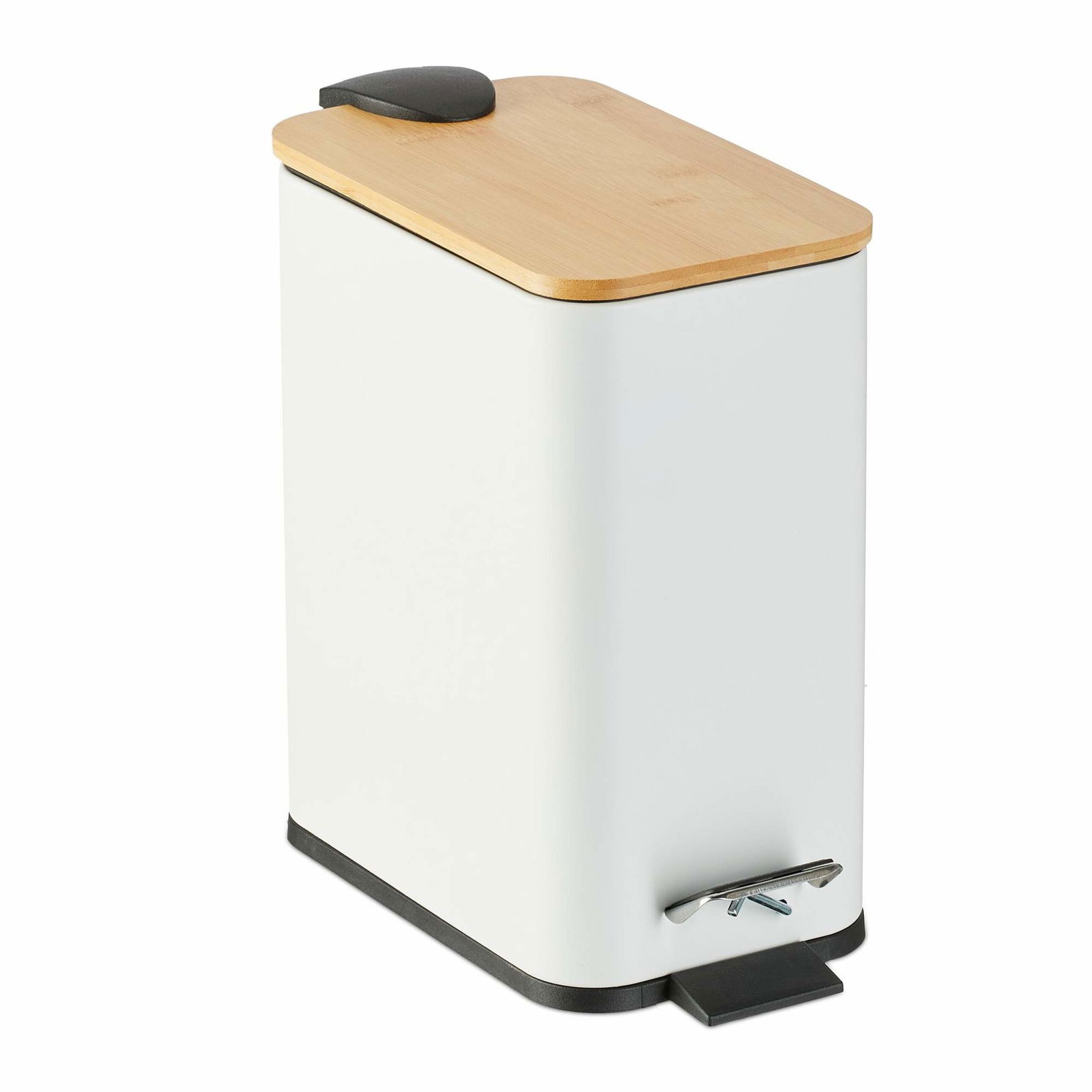 Affaldsbeholder til badeværelse 5 liter med bambus låg