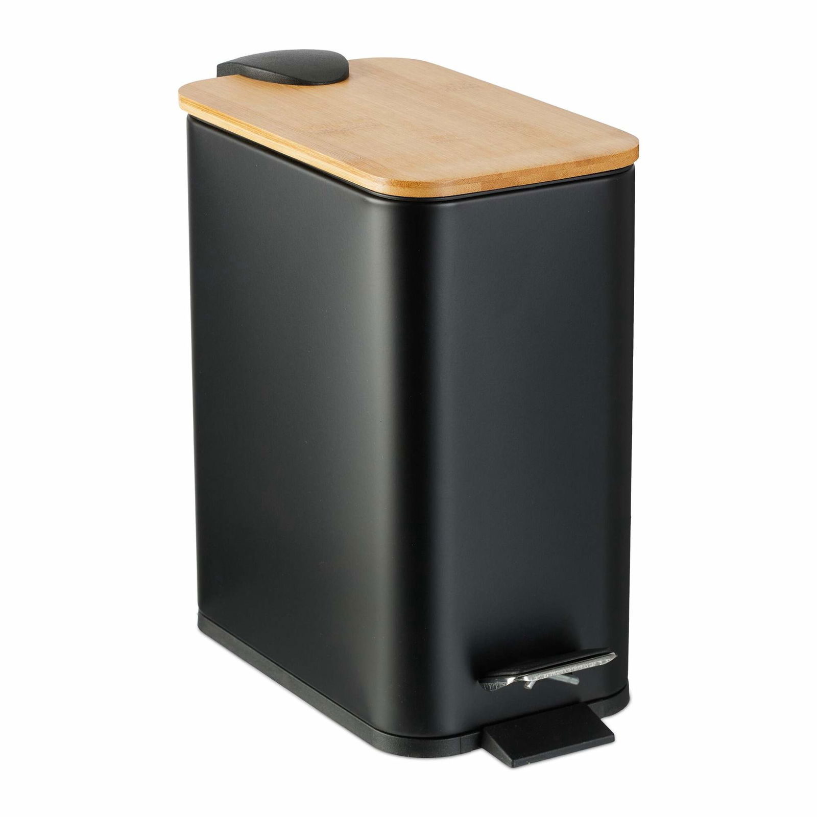 Affaldsbeholder til badeværelse 5 liter med bambus låg