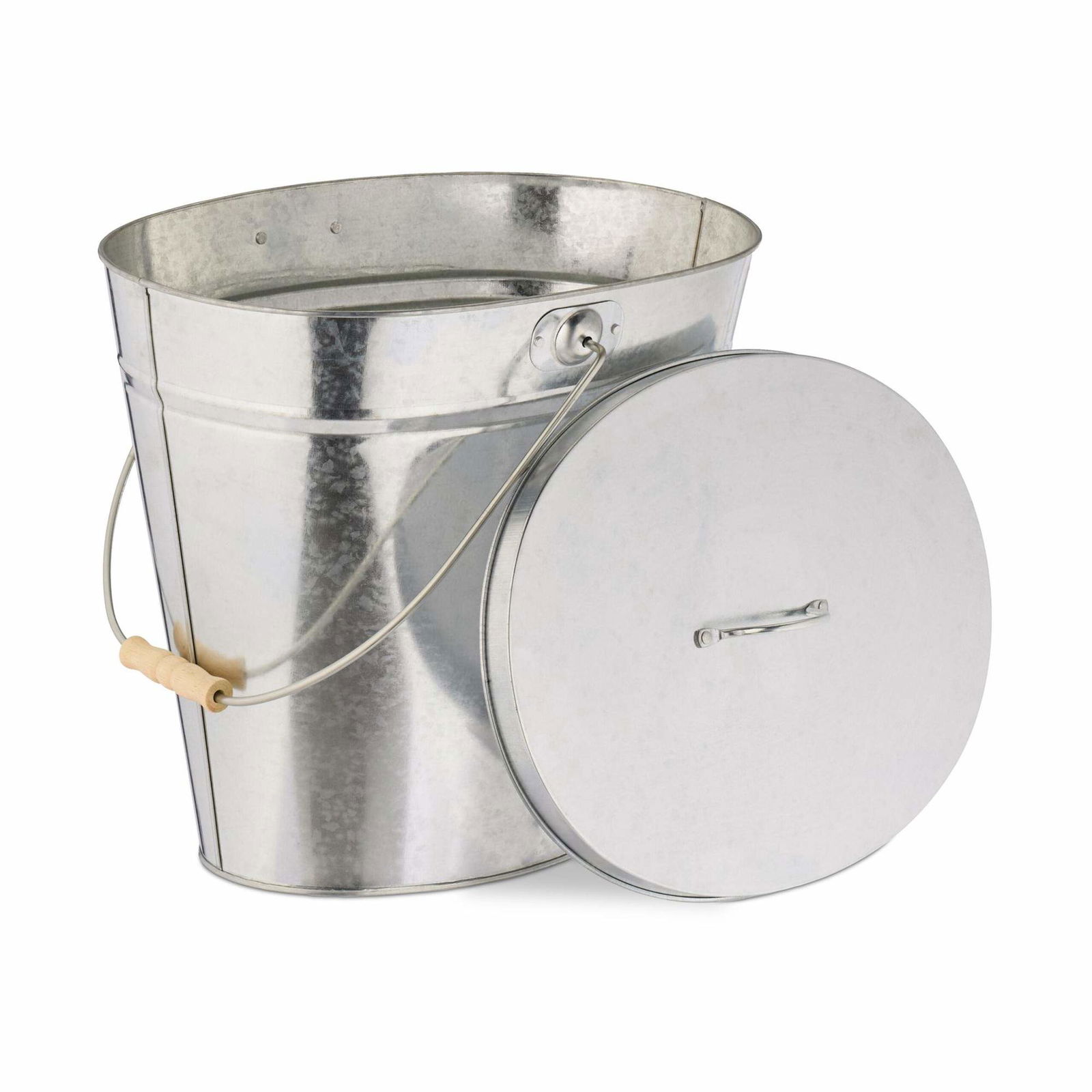 Galvaniseret askebæger med låg