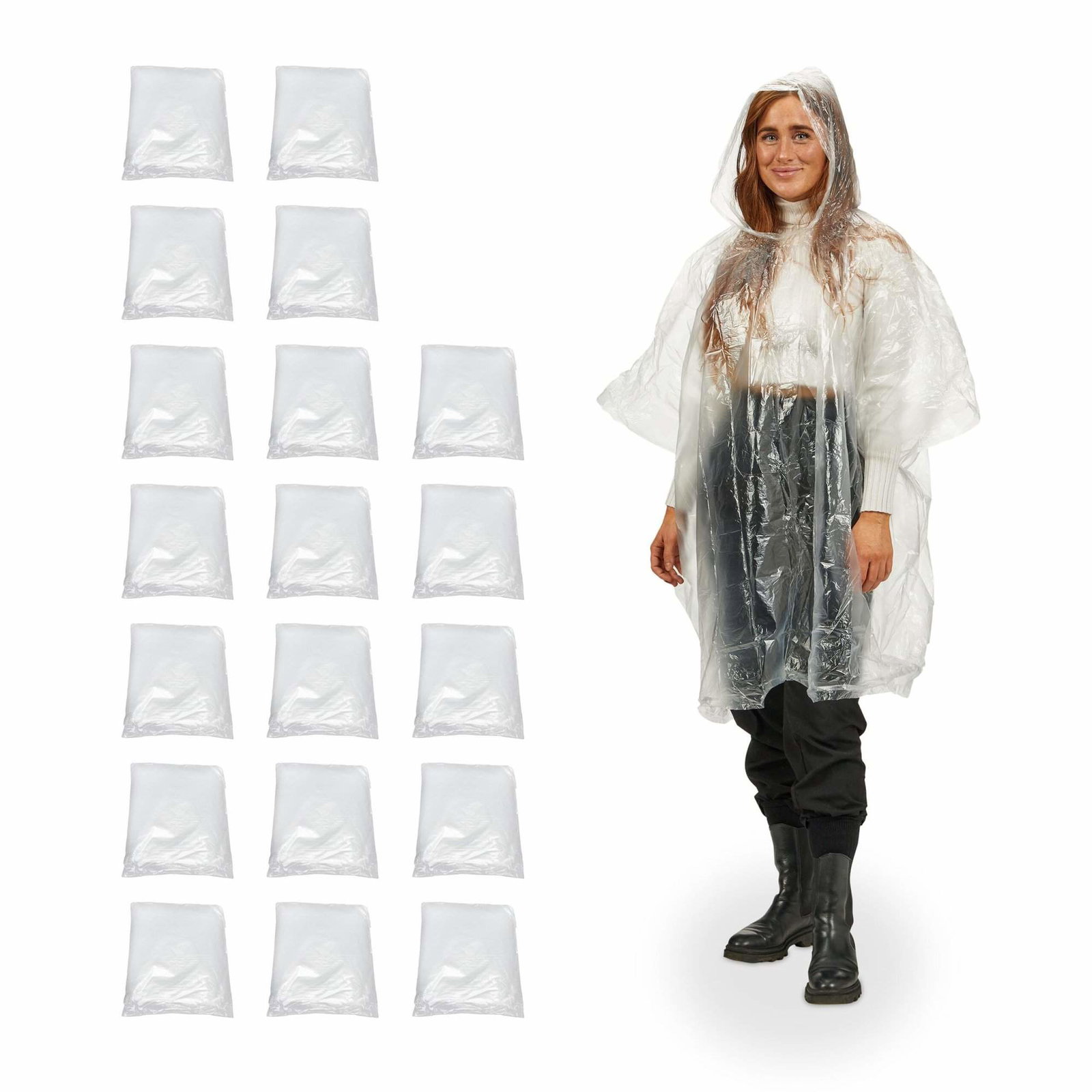 Regnponcho för engångsbruk, set om 20 st | Mode & Accessoarer - Accessoarer - Paraply | Pryloteket