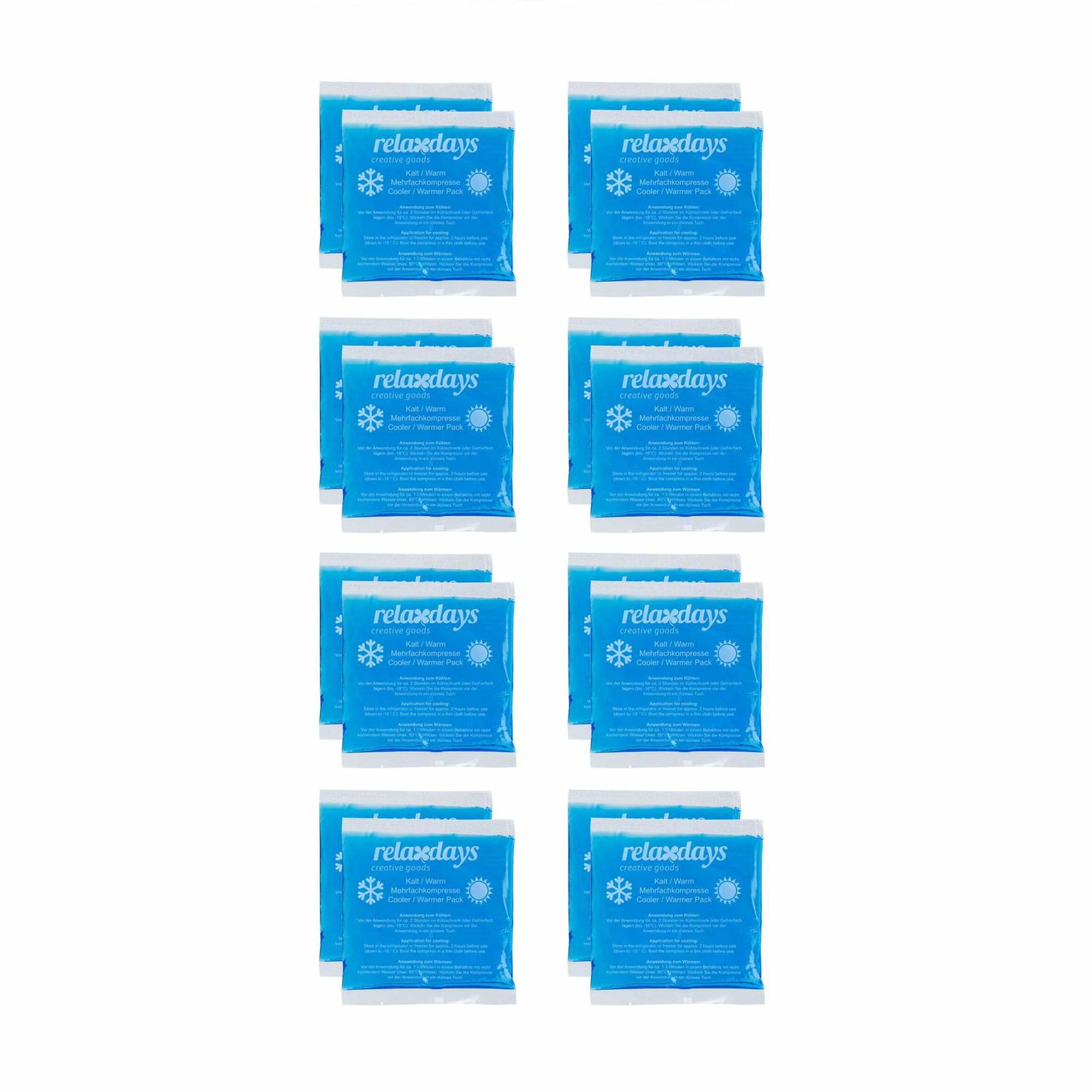 Kølelamper rektangulært sæt med 16 blå