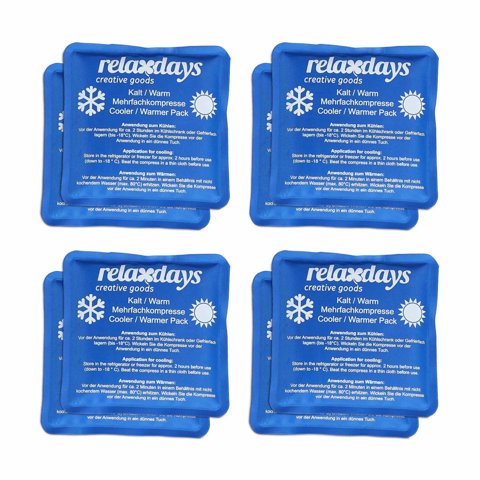 Kølelamper firkantet sæt med 8 blå