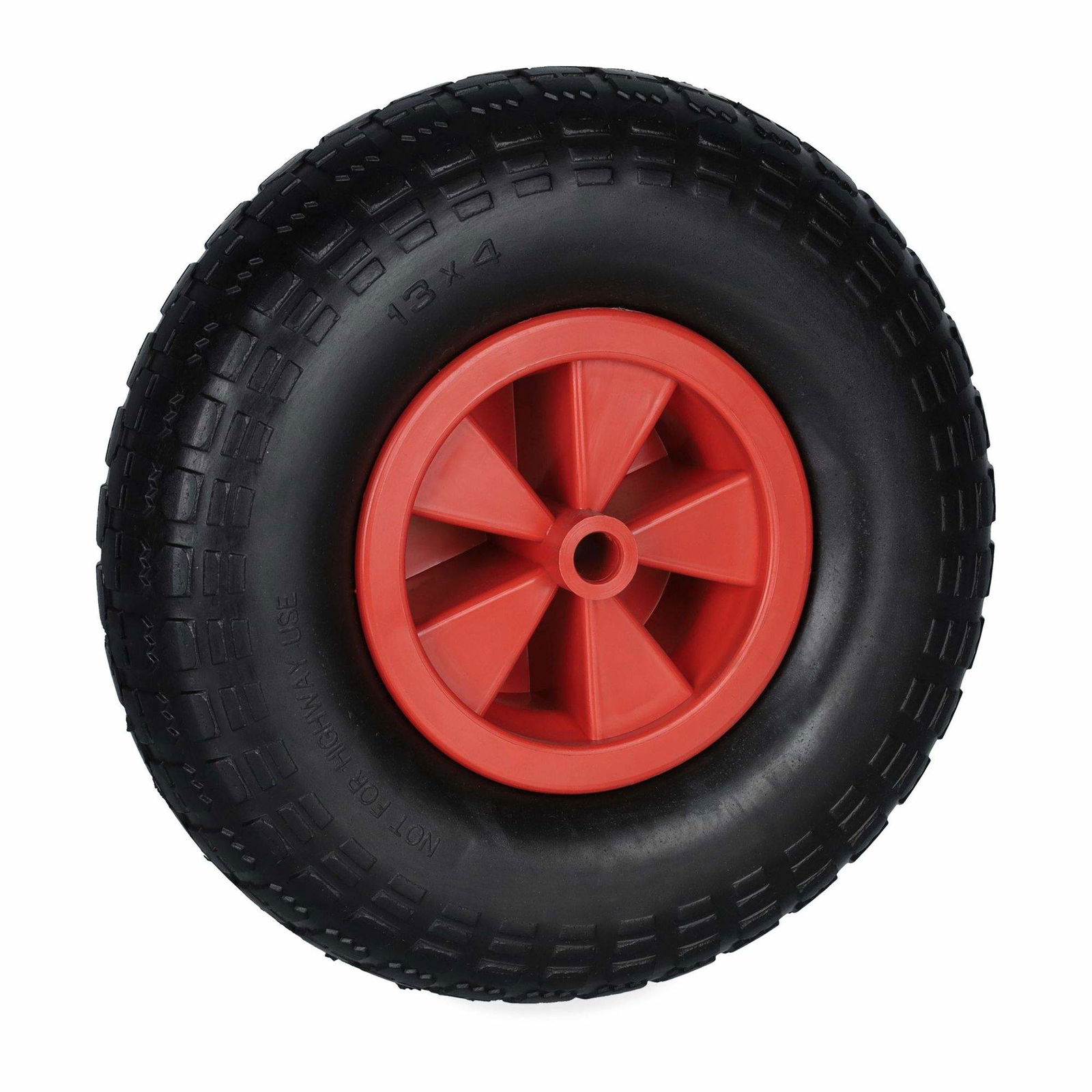 Hjul til trillebør 4.00-6 i sort/rød