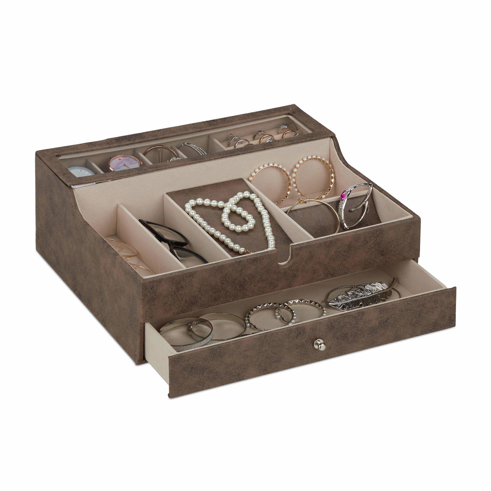 Smyckeskrin i läderlook | Mode & Accessoarer - Smycken, Smyckesset & Tillbehör - Smyckeskrin | Pryloteket