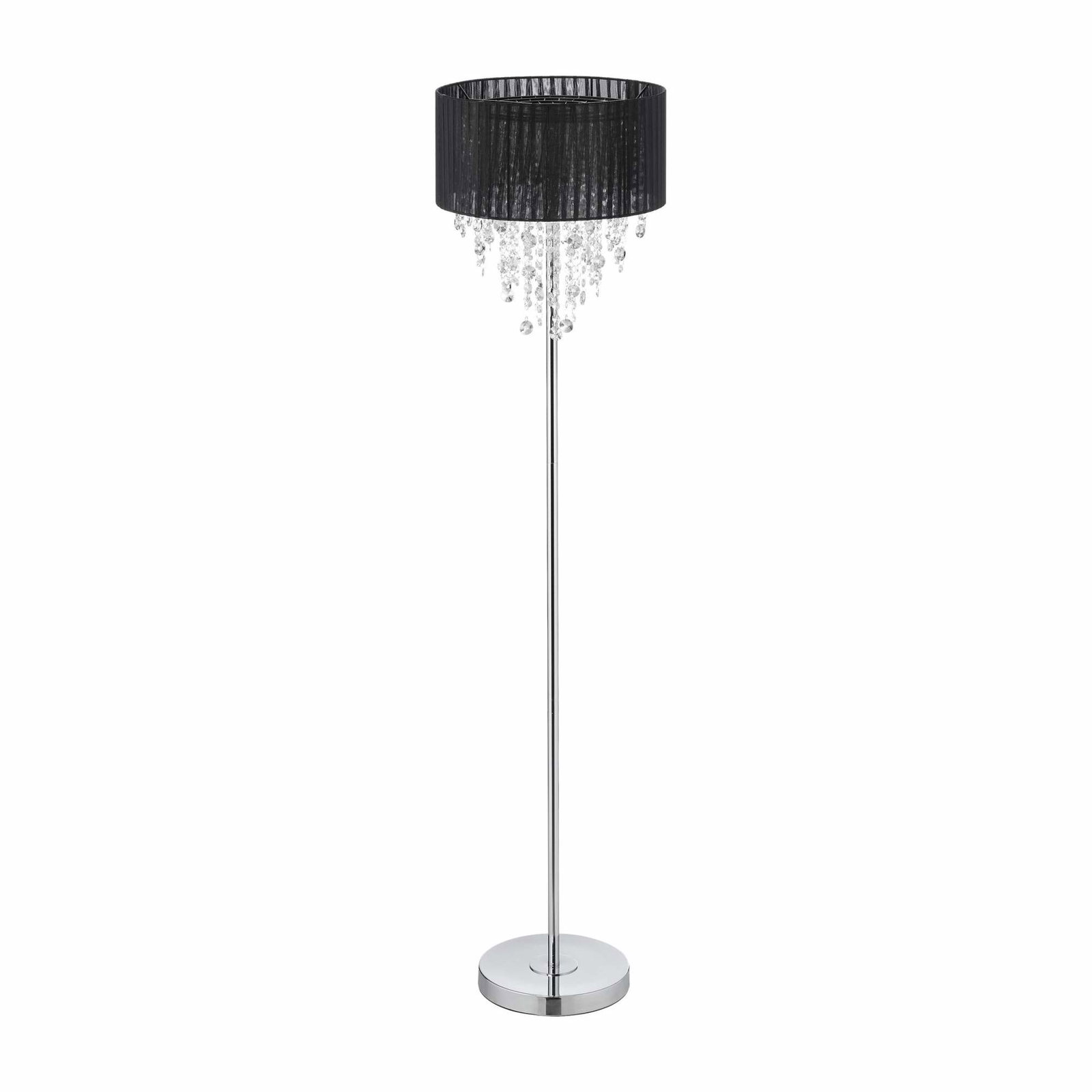 Gulvlampe med sorte krystaller