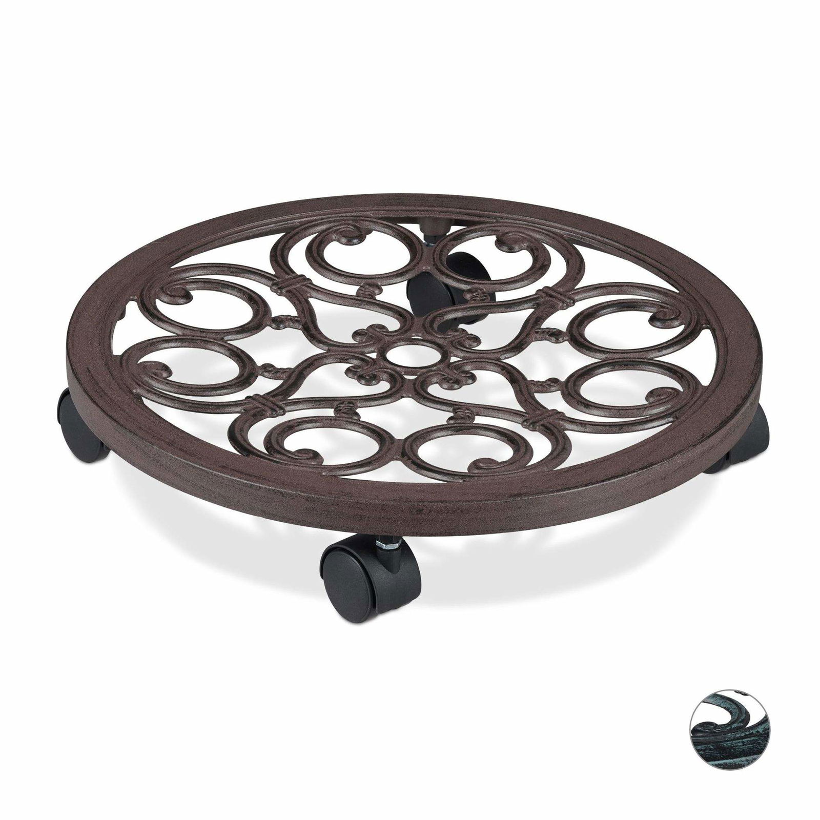 Rund rulleplade til potteplanter