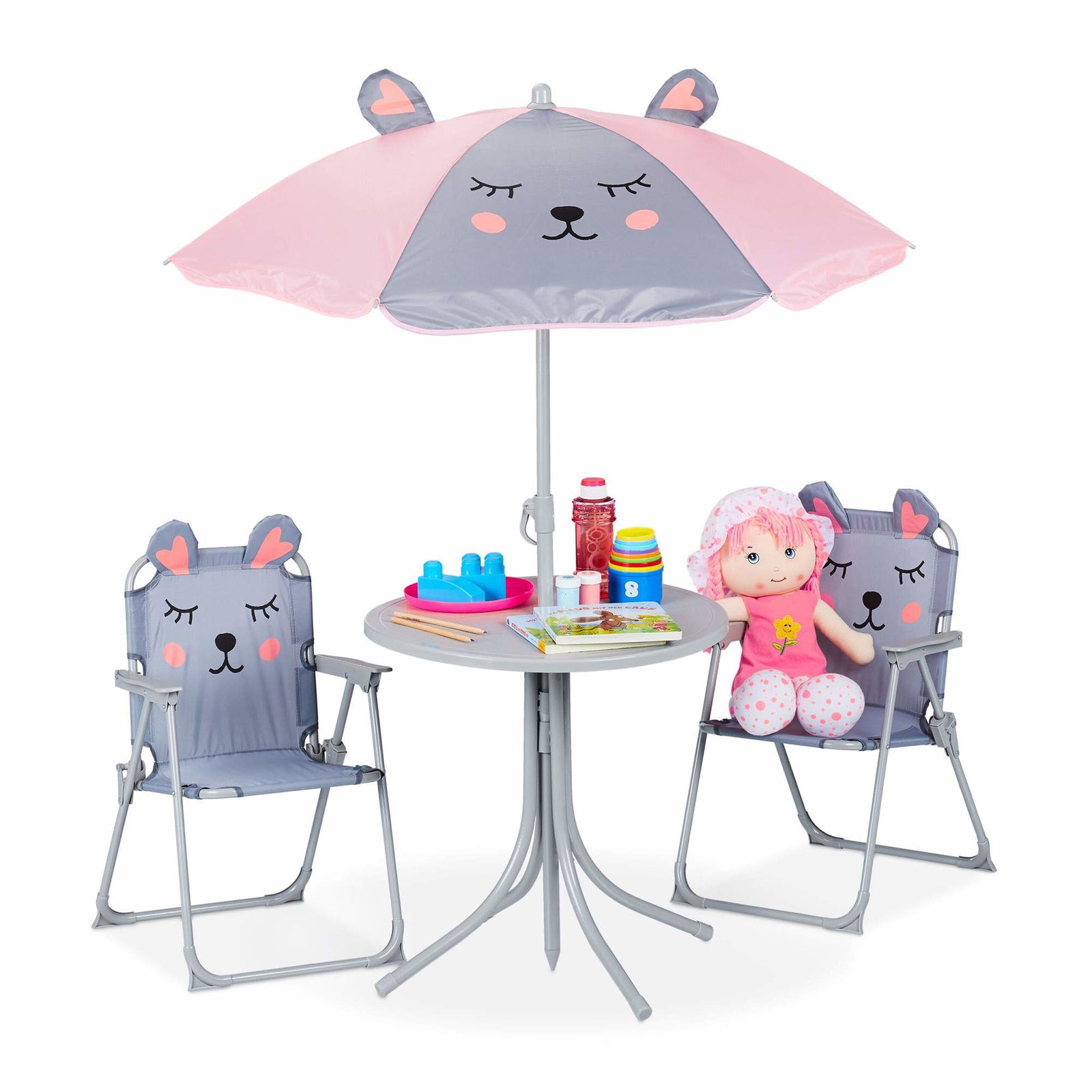 Camping Siddegruppe for børn med parasol