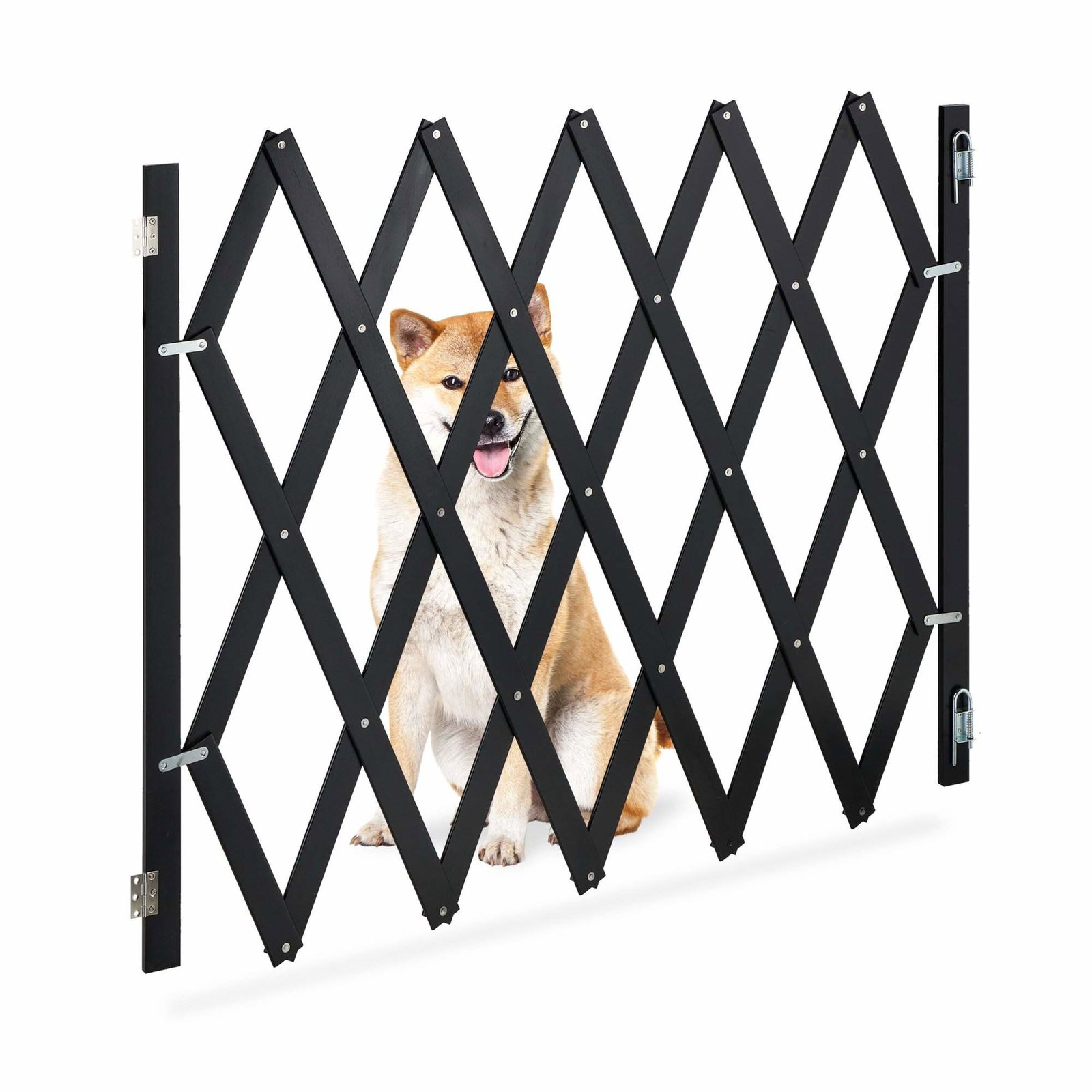 Udtrækkeligt hundegitter Sort