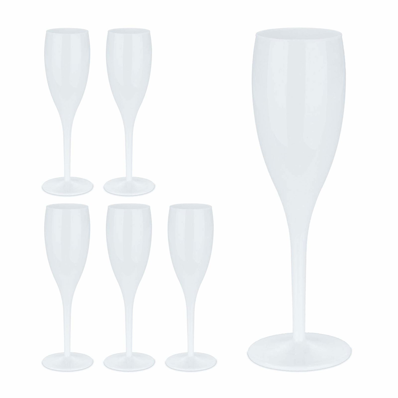 Plast champagneglas, sæt med 6 stk