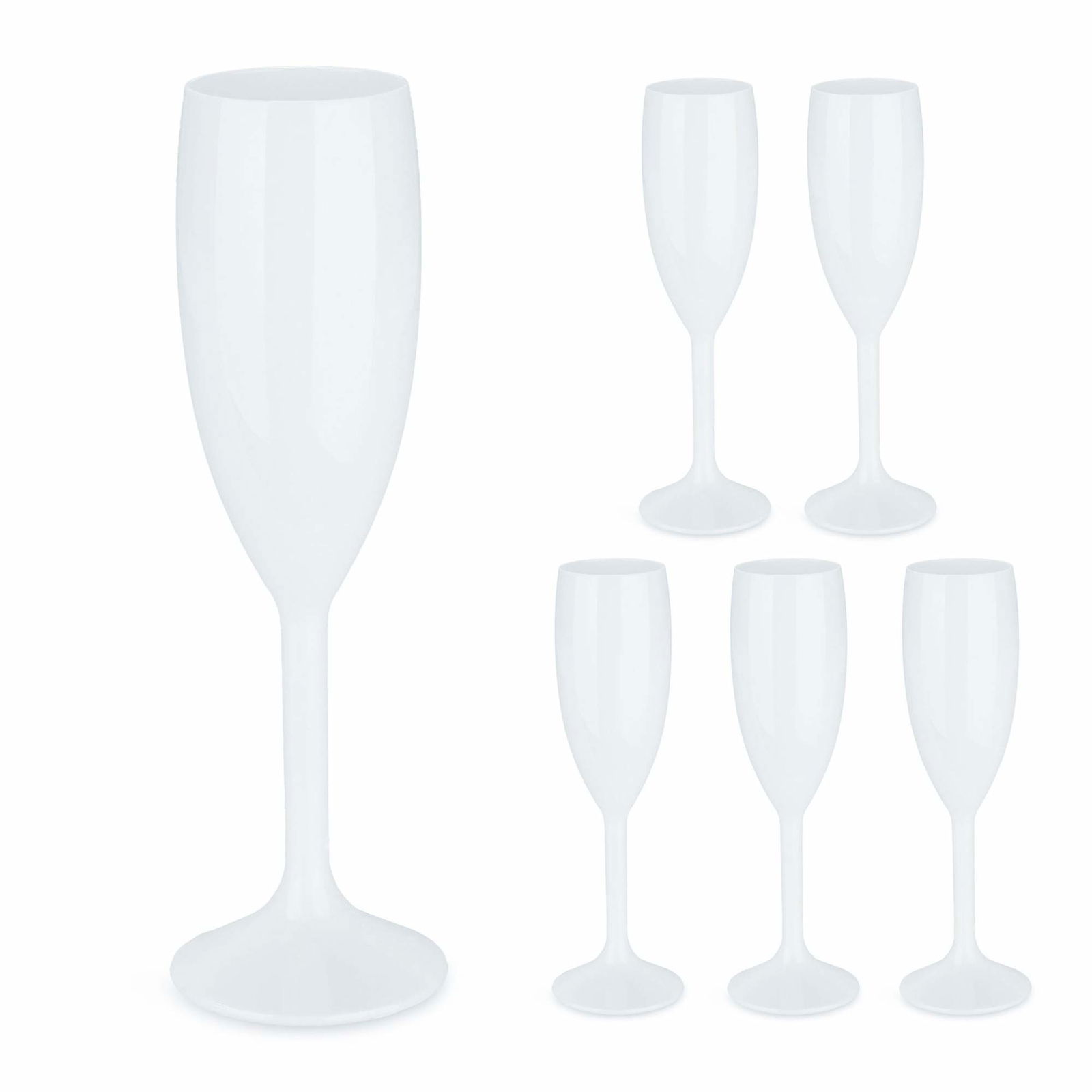 Plast champagneglas, sæt med 6 stk