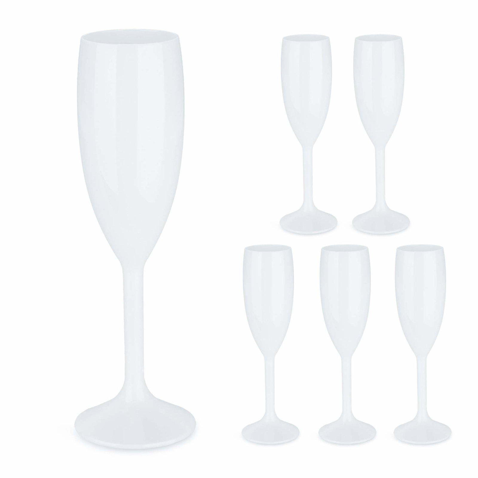 Plast champagneglas, sæt med 6 stk