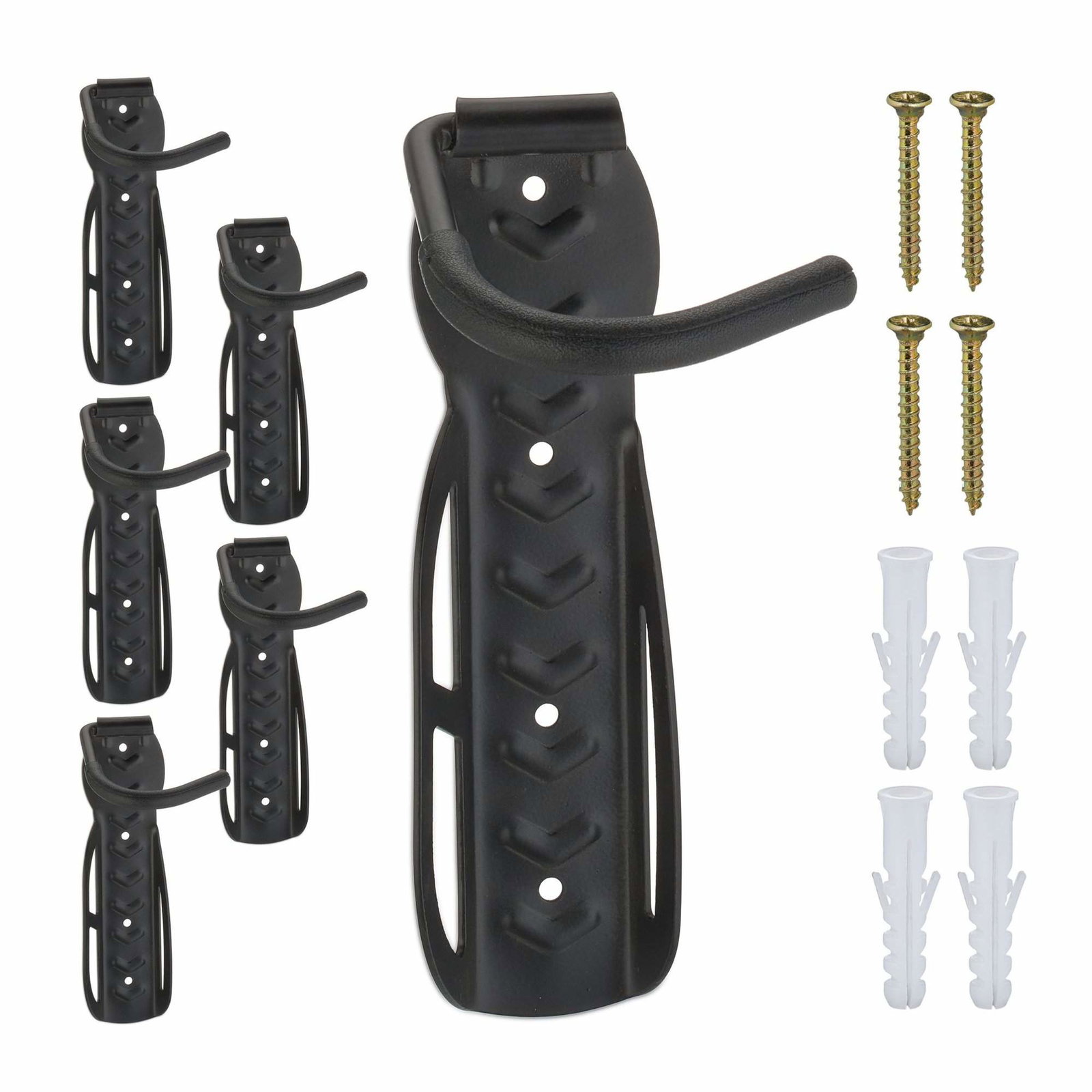 Svart väggfäste för cyklar - uppsättning om 6 | Hem & Hobby | Pryloteket