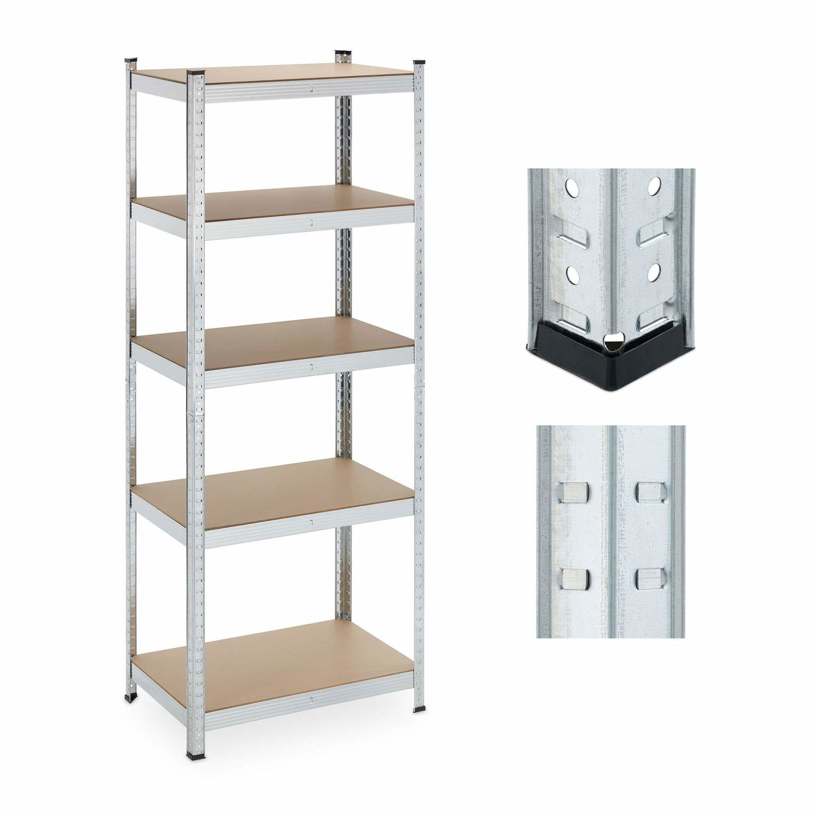 Galvaniserede hylder til tung belastning med 5 niveauer