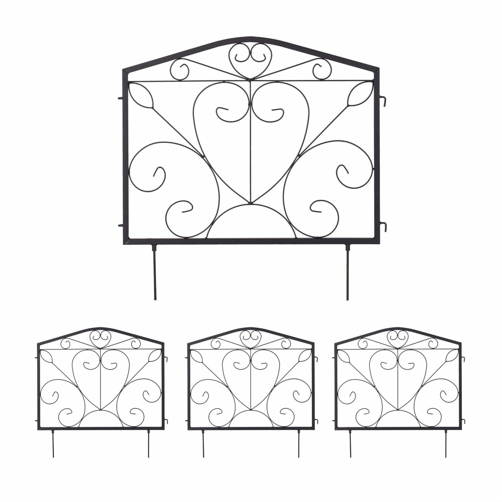 4-delt blomsterbedshegn i metal