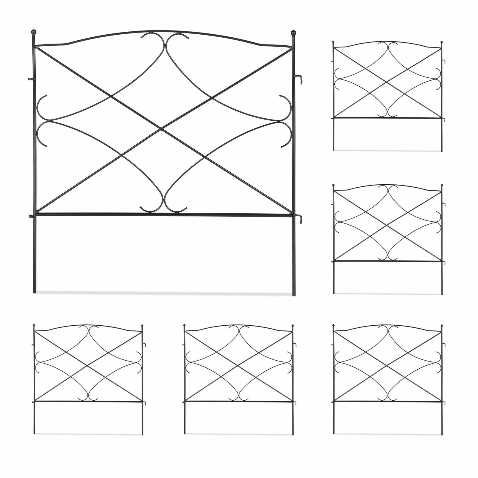 metal blomsterbed hegn i 6 dele
