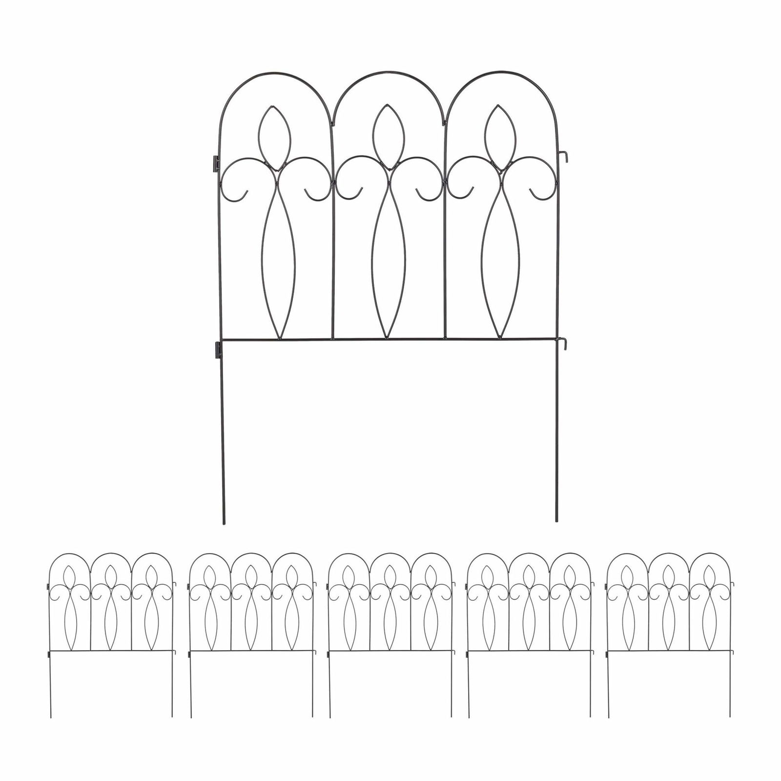metal blomsterbed hegn i 6 dele
