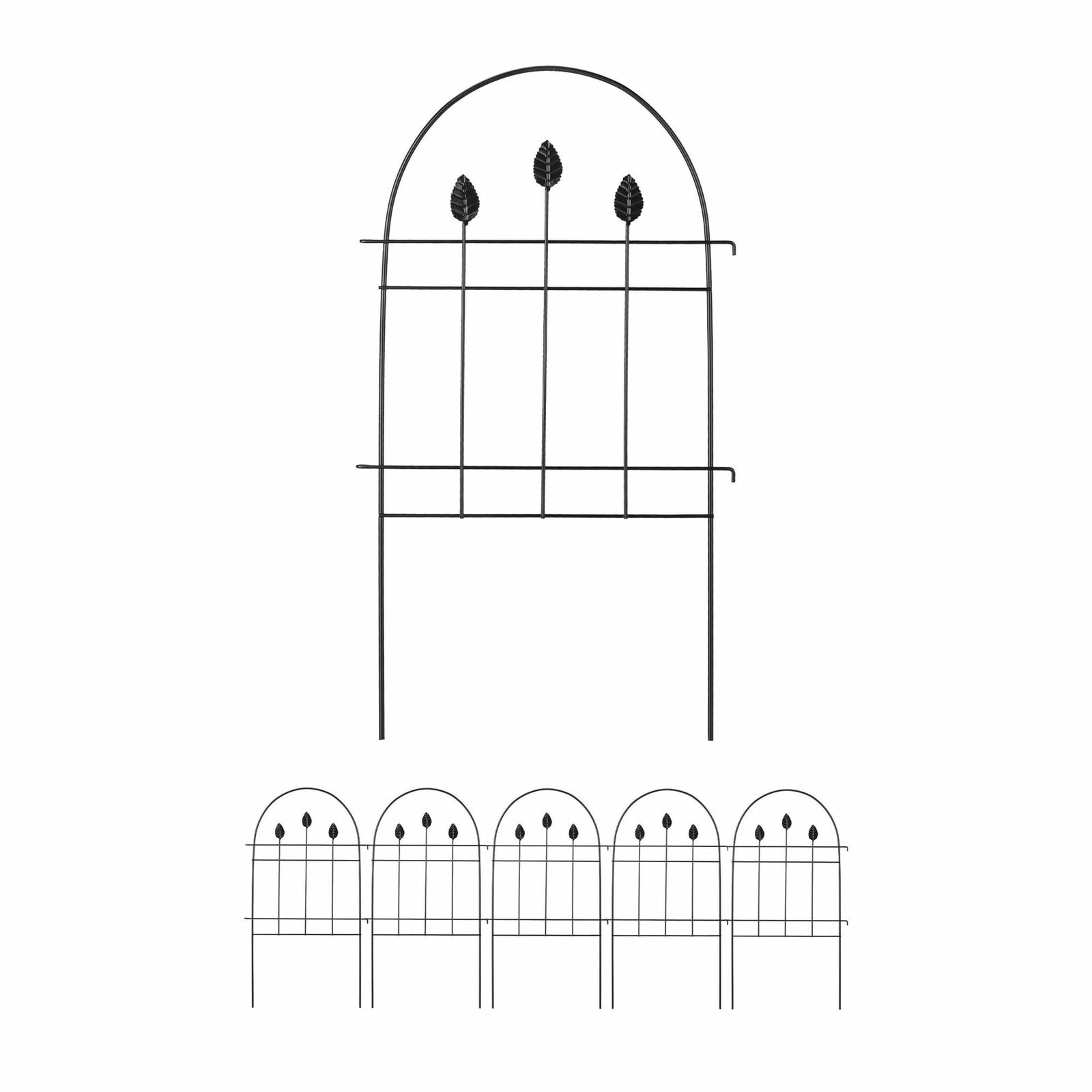 metal blomsterbed hegn i 6 dele