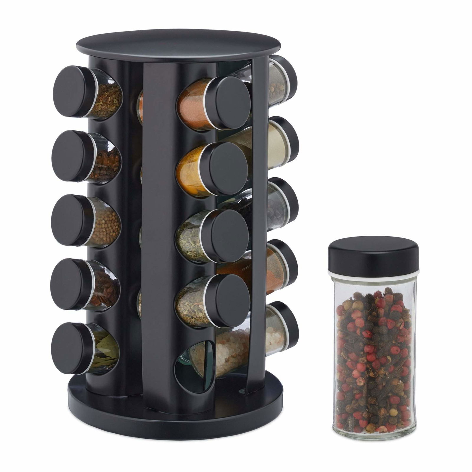 Krydderi karrusel med 20 glas