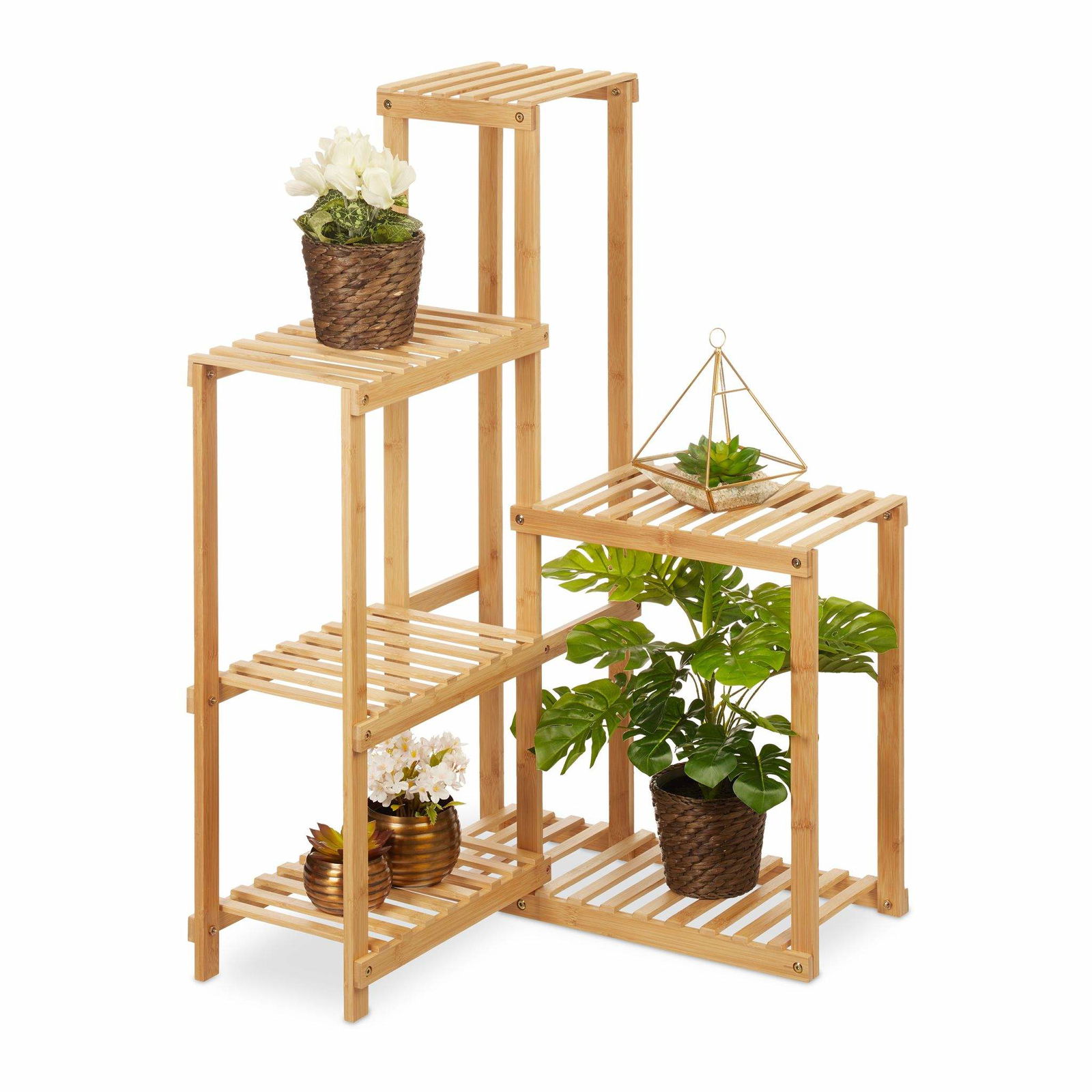 Hjørnehylde til planter Bambus