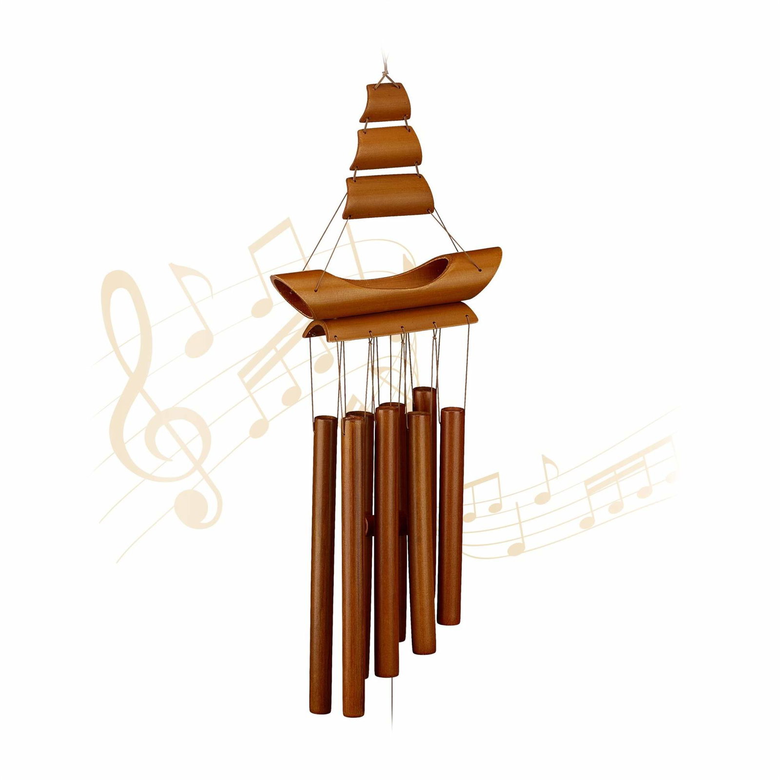 Wind Chime Bamboo "Sejlbåd"