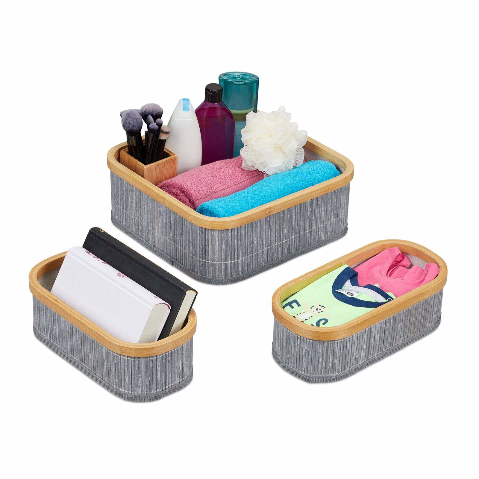Bambu förvaringskorgar set om 3 | Mode & Accessoarer - Kläder - Underkläder | Pryloteket