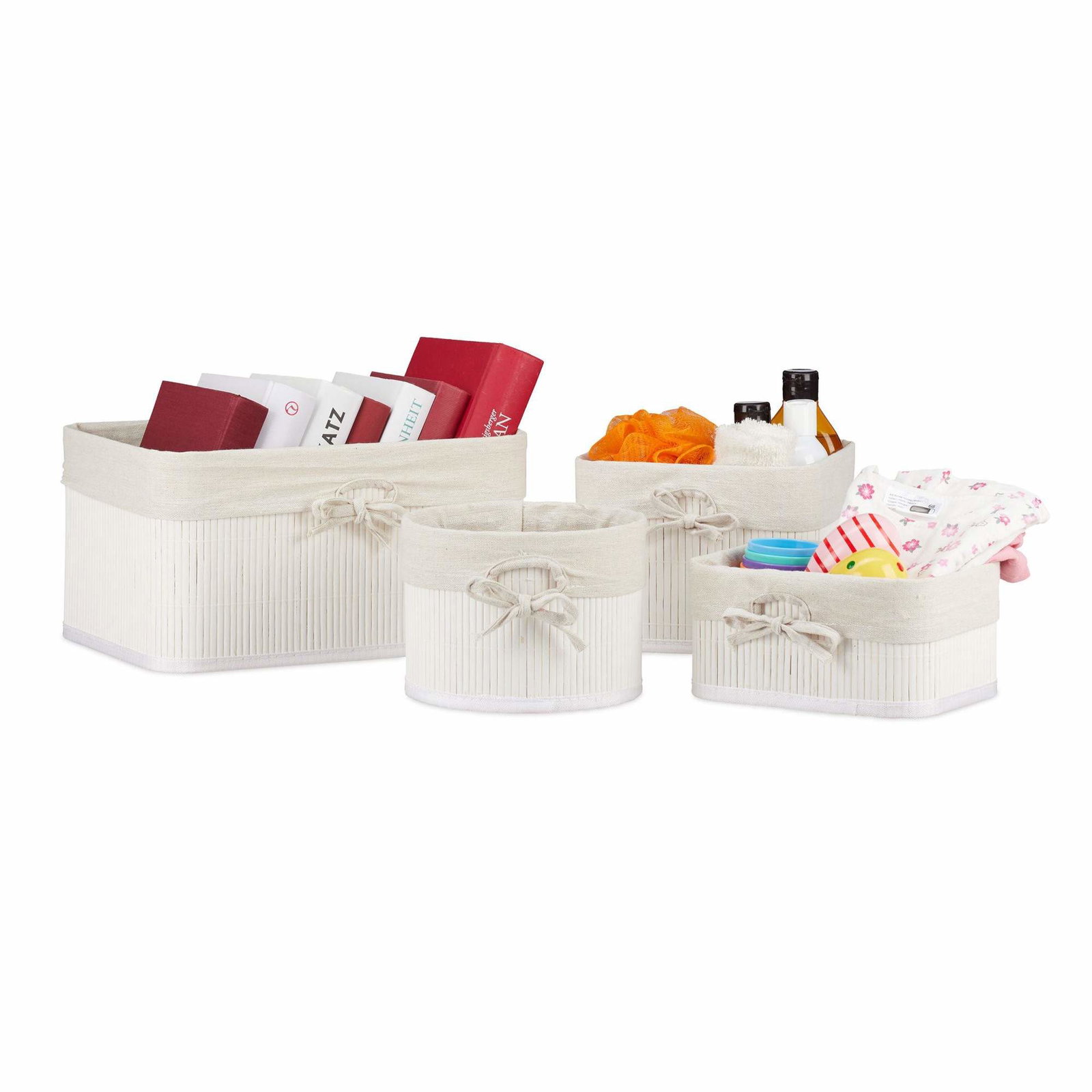 Bambu förvaringskorgar set om 4 | Elektronik - Ljud & Bild - TV-Tillbehör - Fjärrkontroller | Pryloteket
