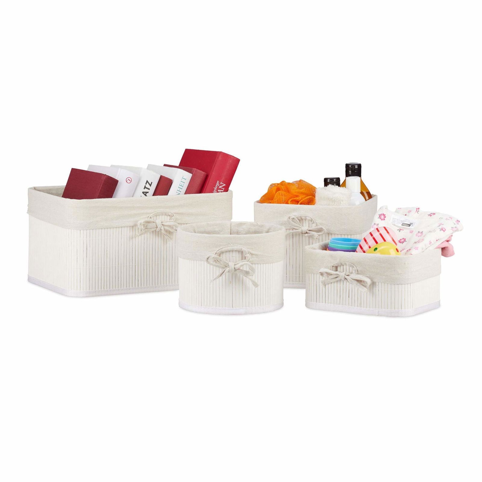 Bambus opbevaringskurve sæt med 4