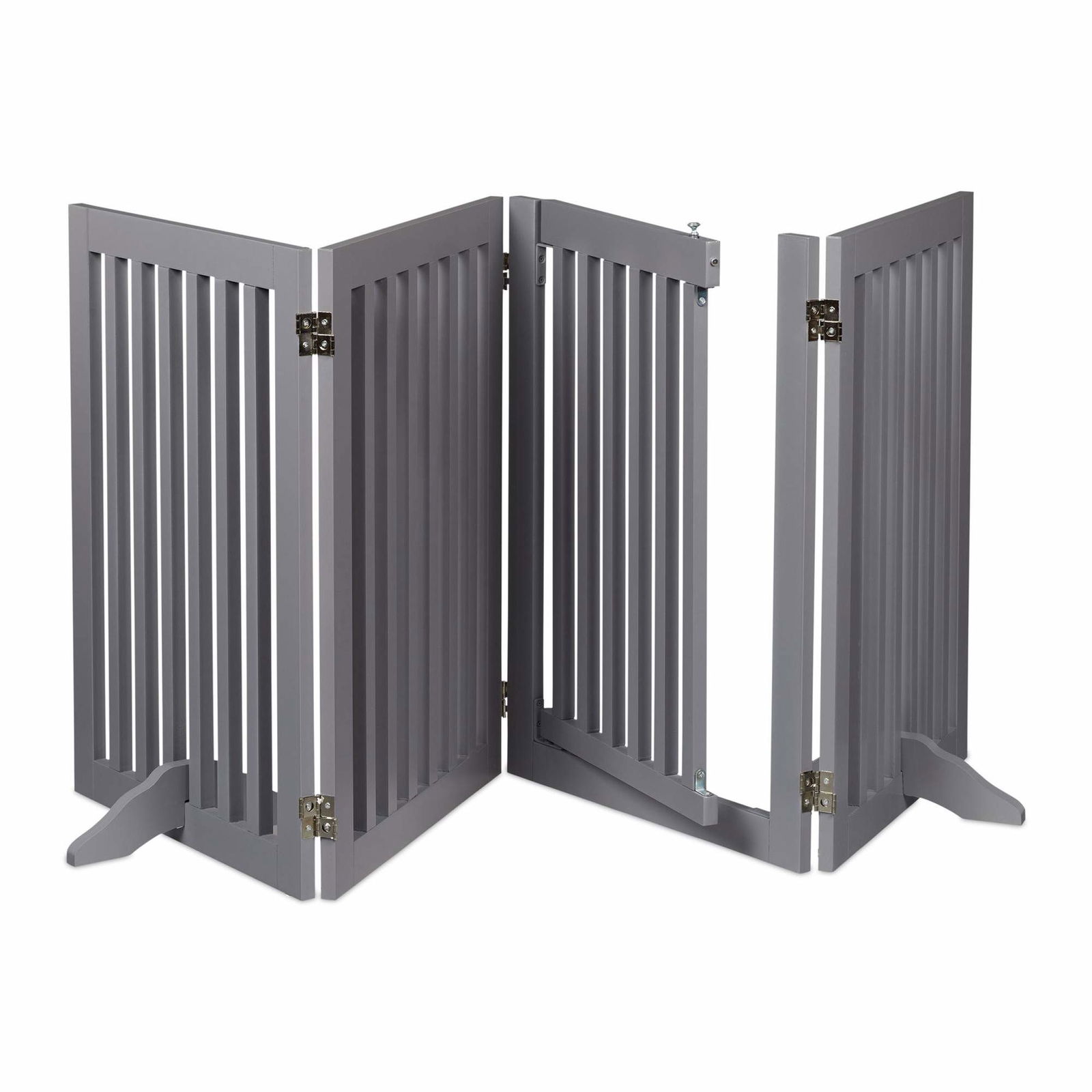 Grå sikkerhedsport med dør 70 cm