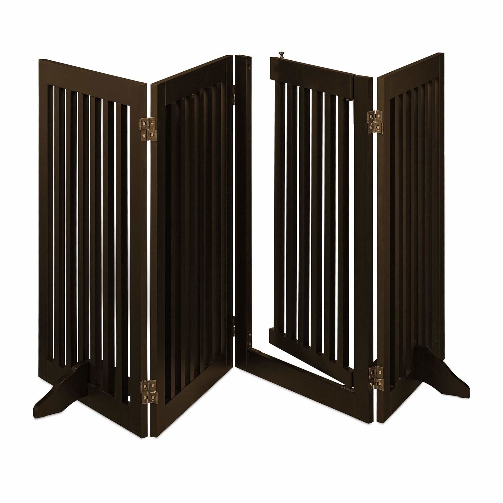 Brun sikkerhedsport med dør 92 cm