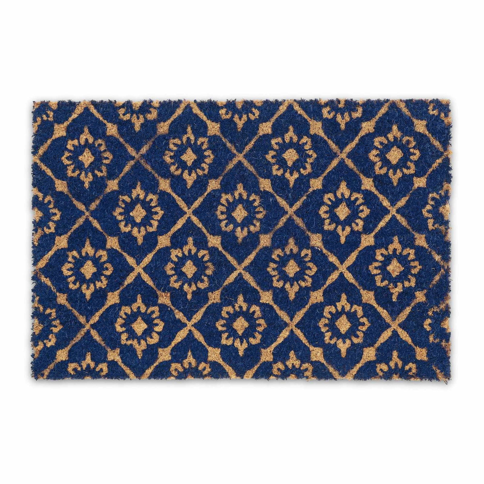 Dørmåtte kokosfiber med blomstermønster