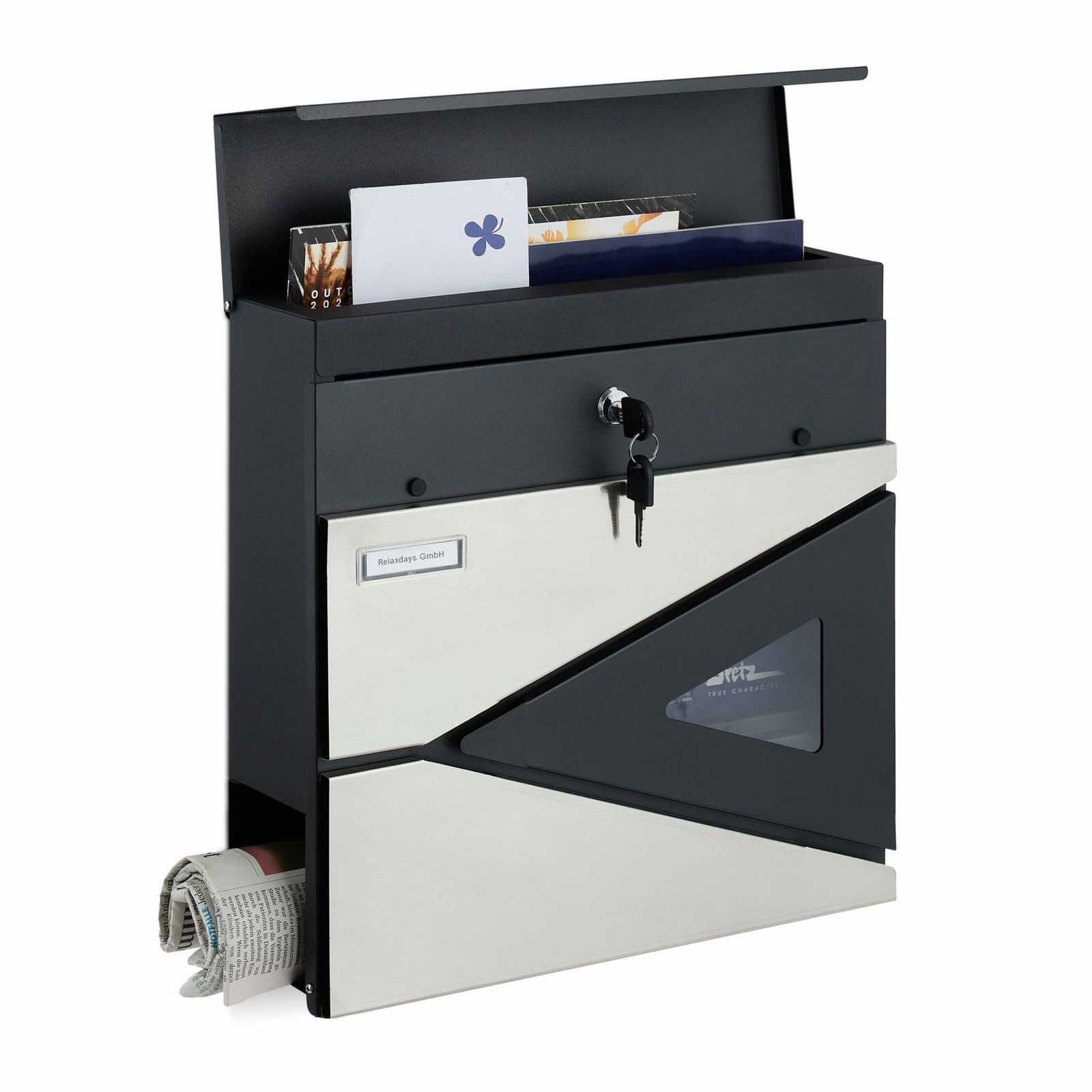 Brevkasse med avisholder