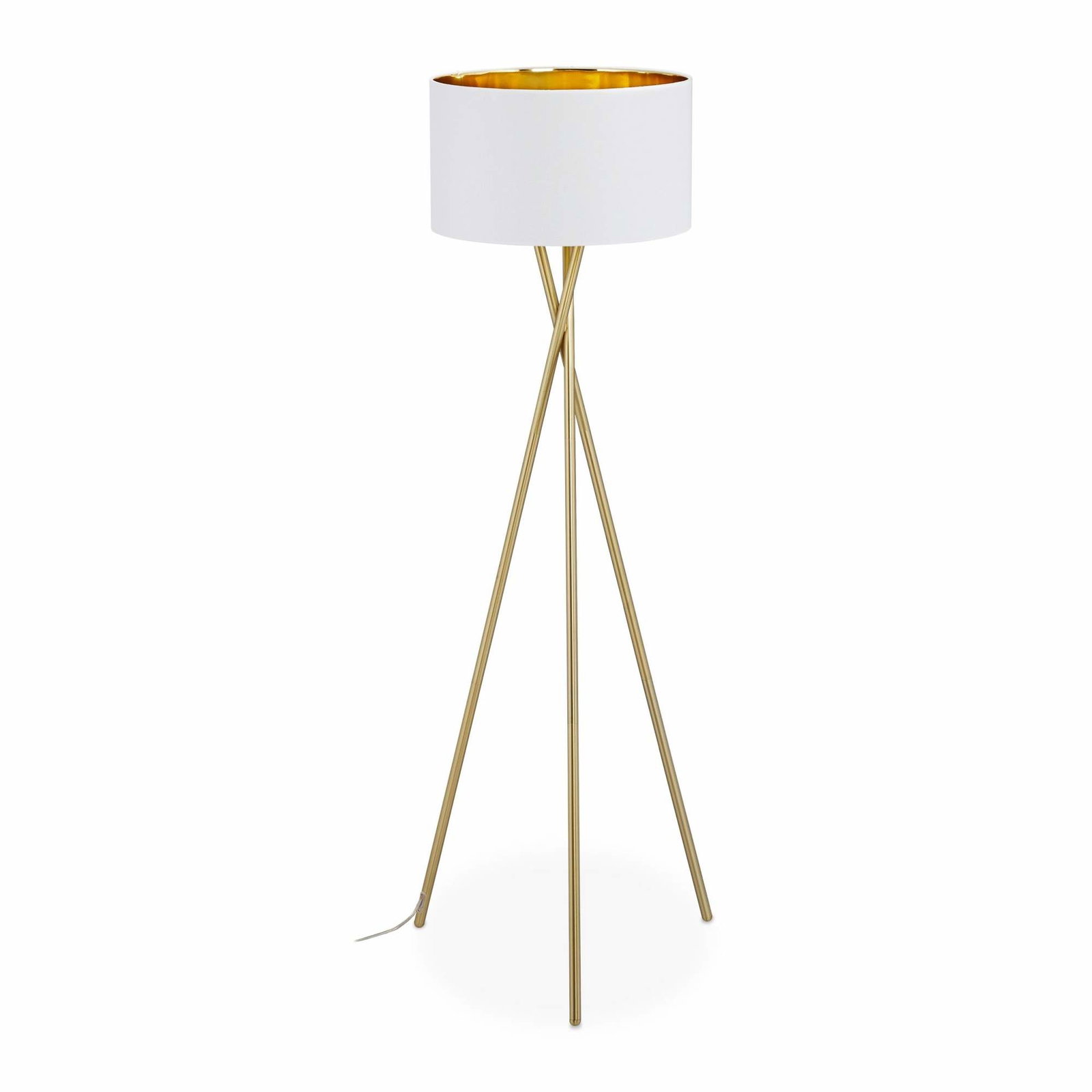 Trebent golvlampa i vitt & guld | Sport & Fritid - Friluftsliv & Camping - Belysning | Pryloteket