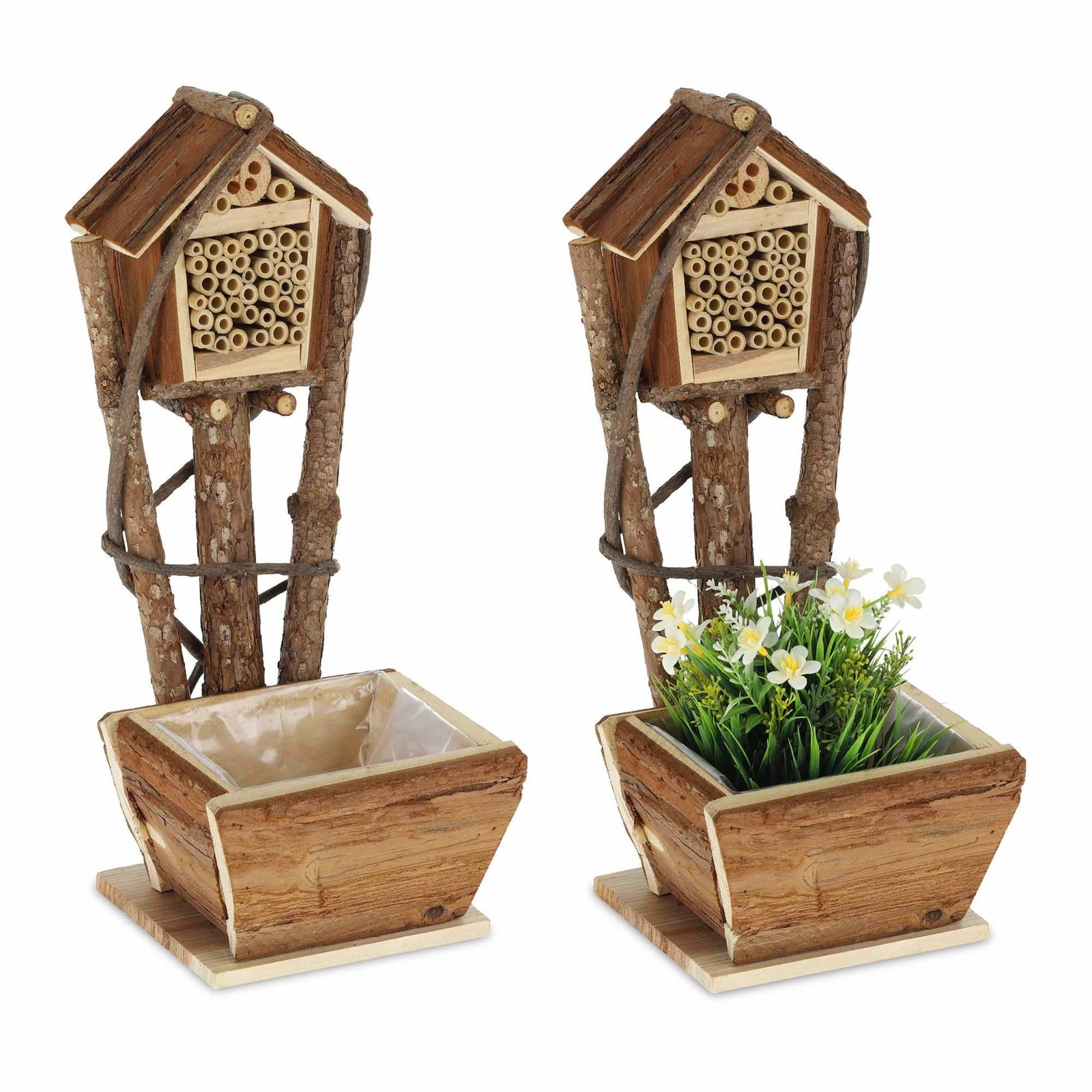 2 bistader med indbygget blomsterkasse