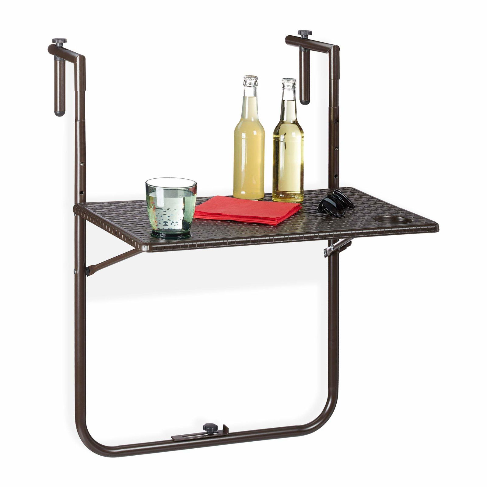 Sammenklappeligt altanbord i brunt