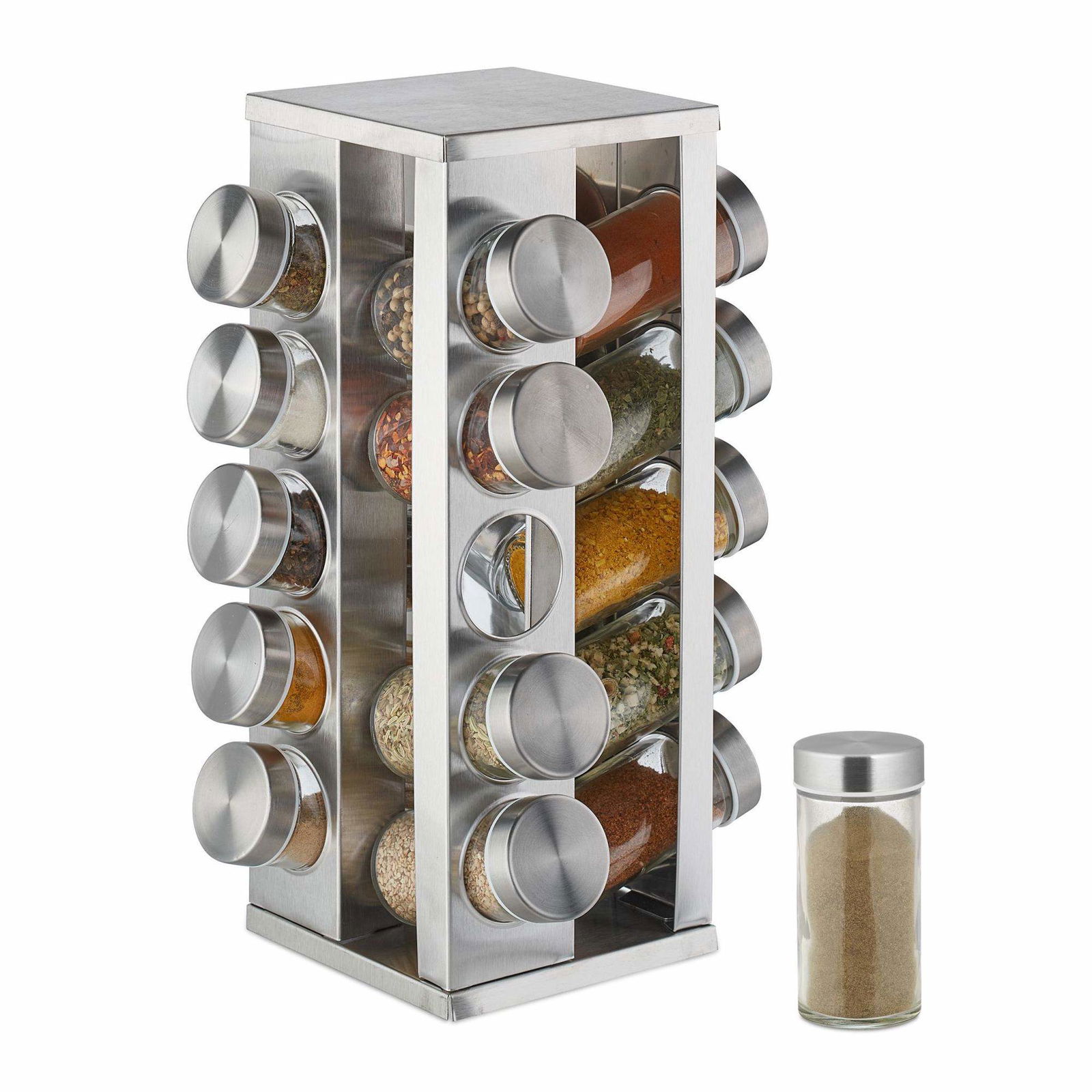Roterende krydderihylde med 20 krydderiglas