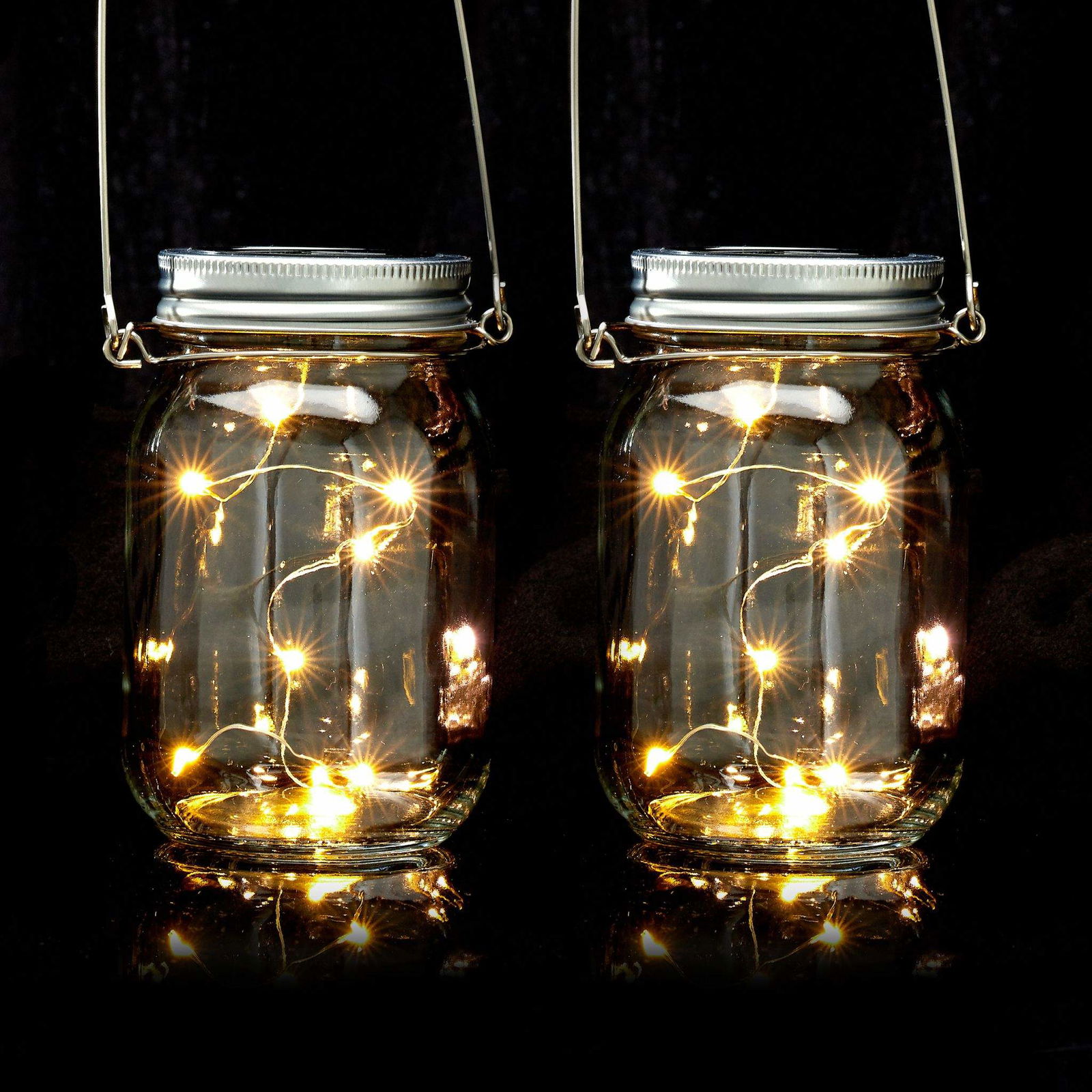 2 stk. solcellelanterner med LED