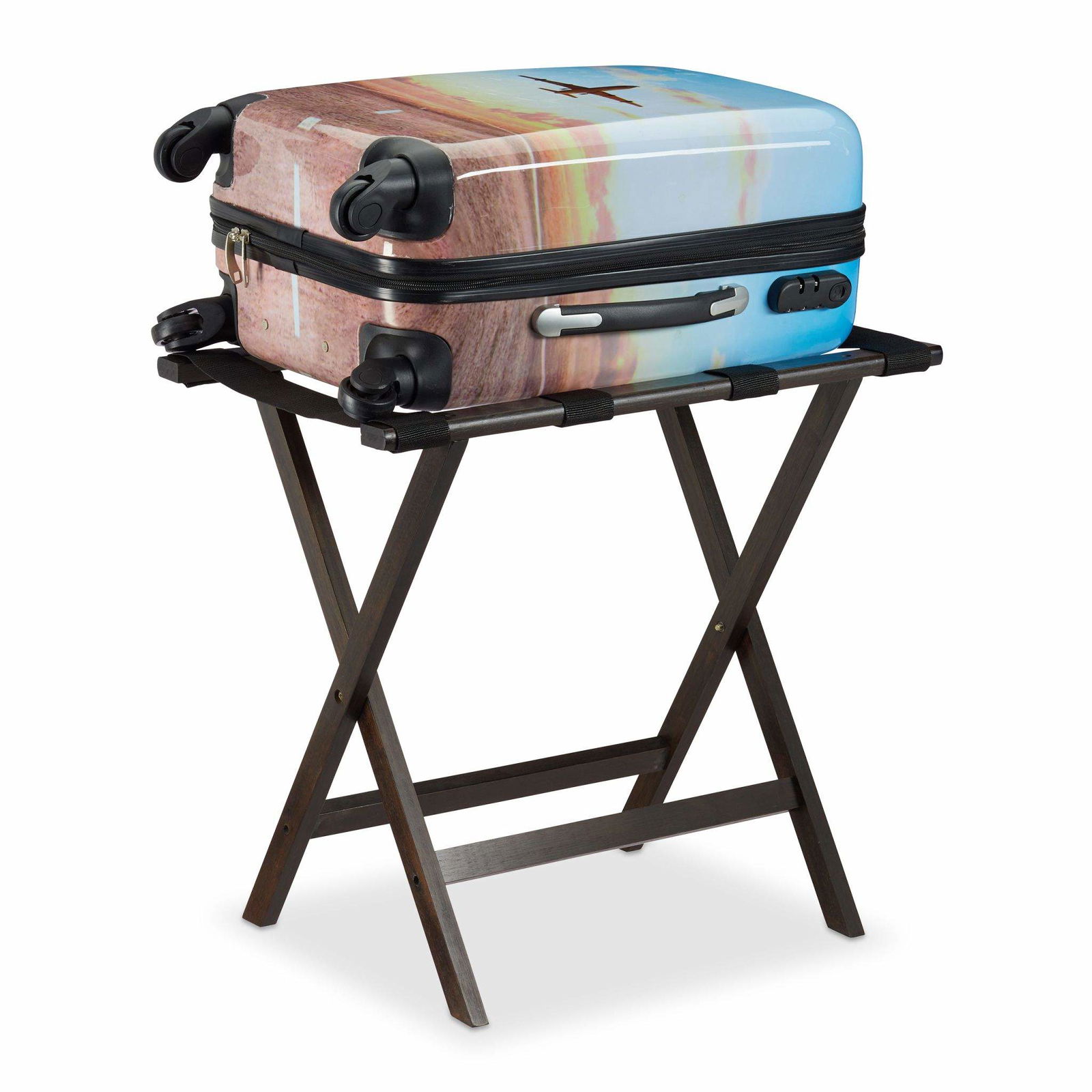 Sammenfoldelig kuffertstativ i mørkebrun