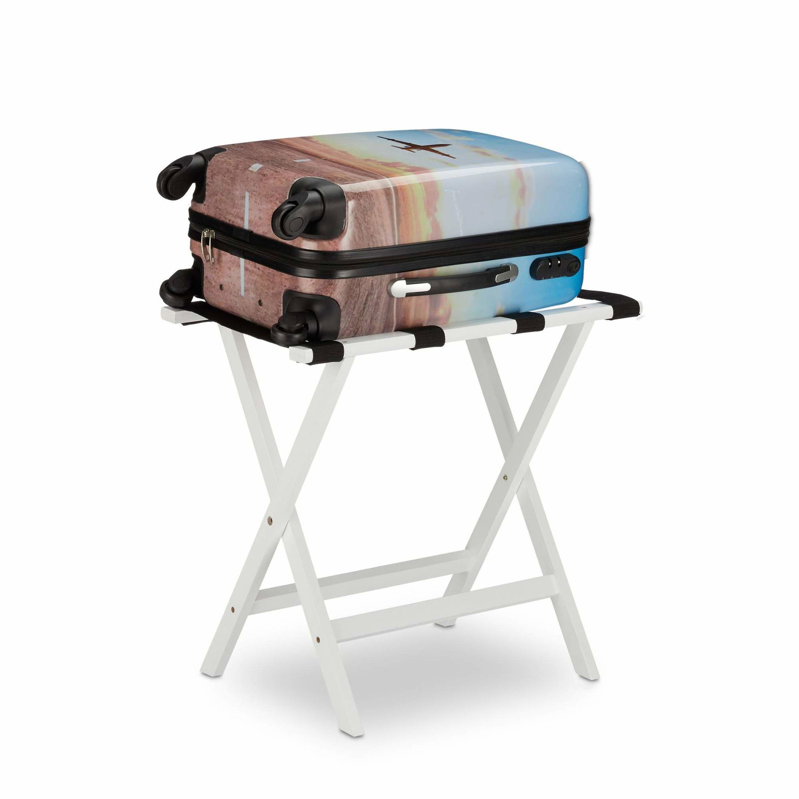 Hopfällbart resväskställ i vitt | Elektronik - Tillbehör Mobil & Surfplatta - Mobiltillbehör - Mobilkablar - Tillbehör | Pryloteket