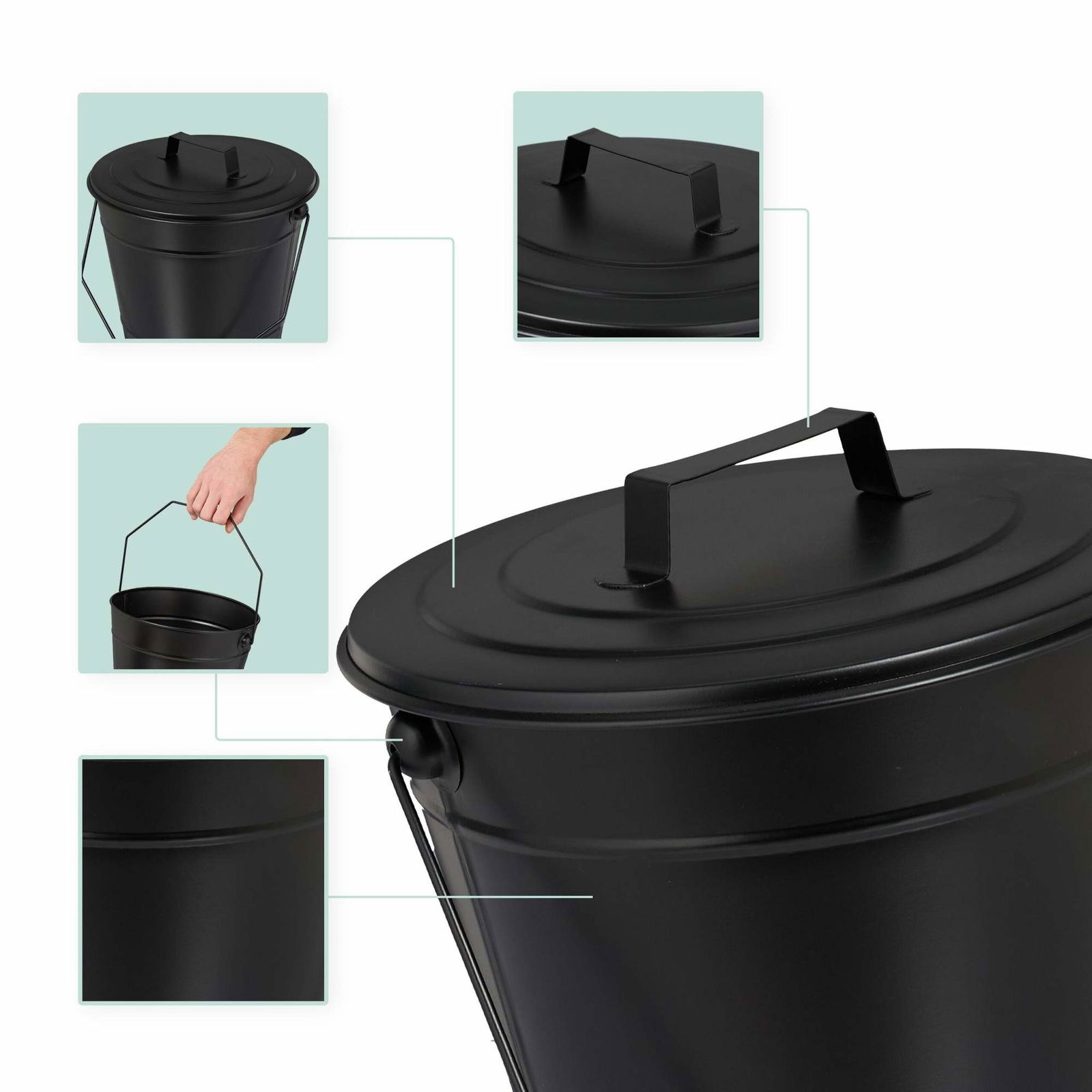 Askebæger med låg 7 l